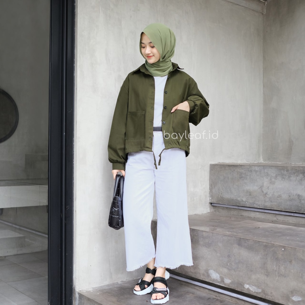 Kanza Jacket Wanita Material Canvas