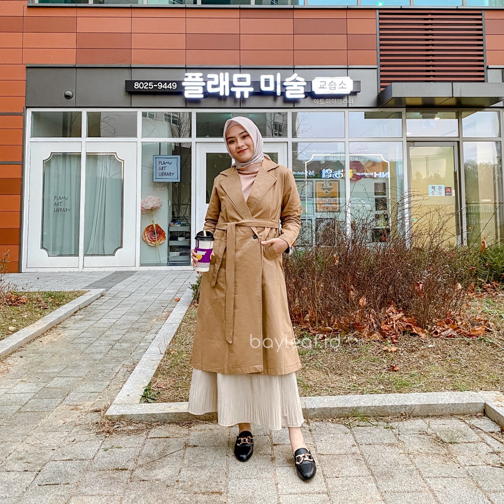 Rose Long Coat Material Soft Canvas