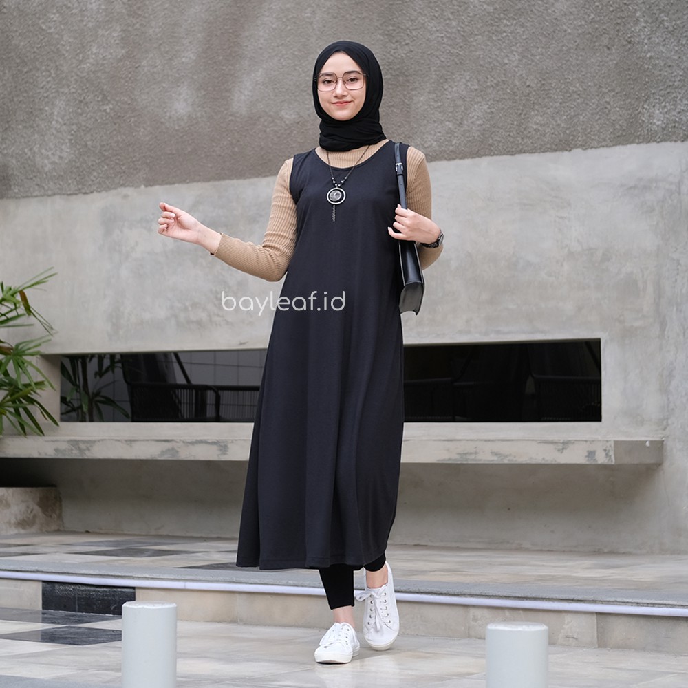 Ariana Inner Midi Dress Katun Tanpa Lengan