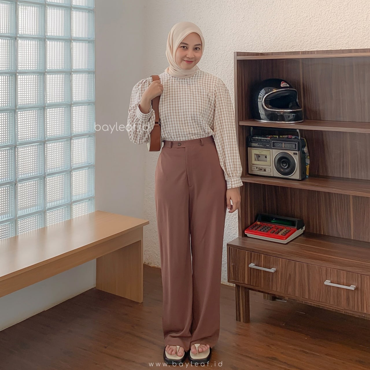  Adisty Plaid Blouse