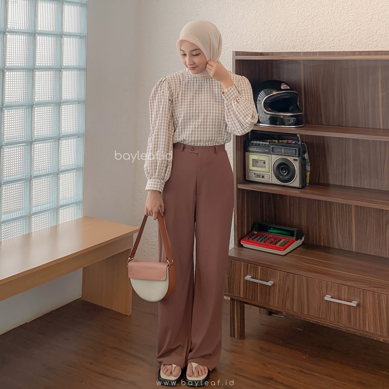  Adisty Plaid Blouse