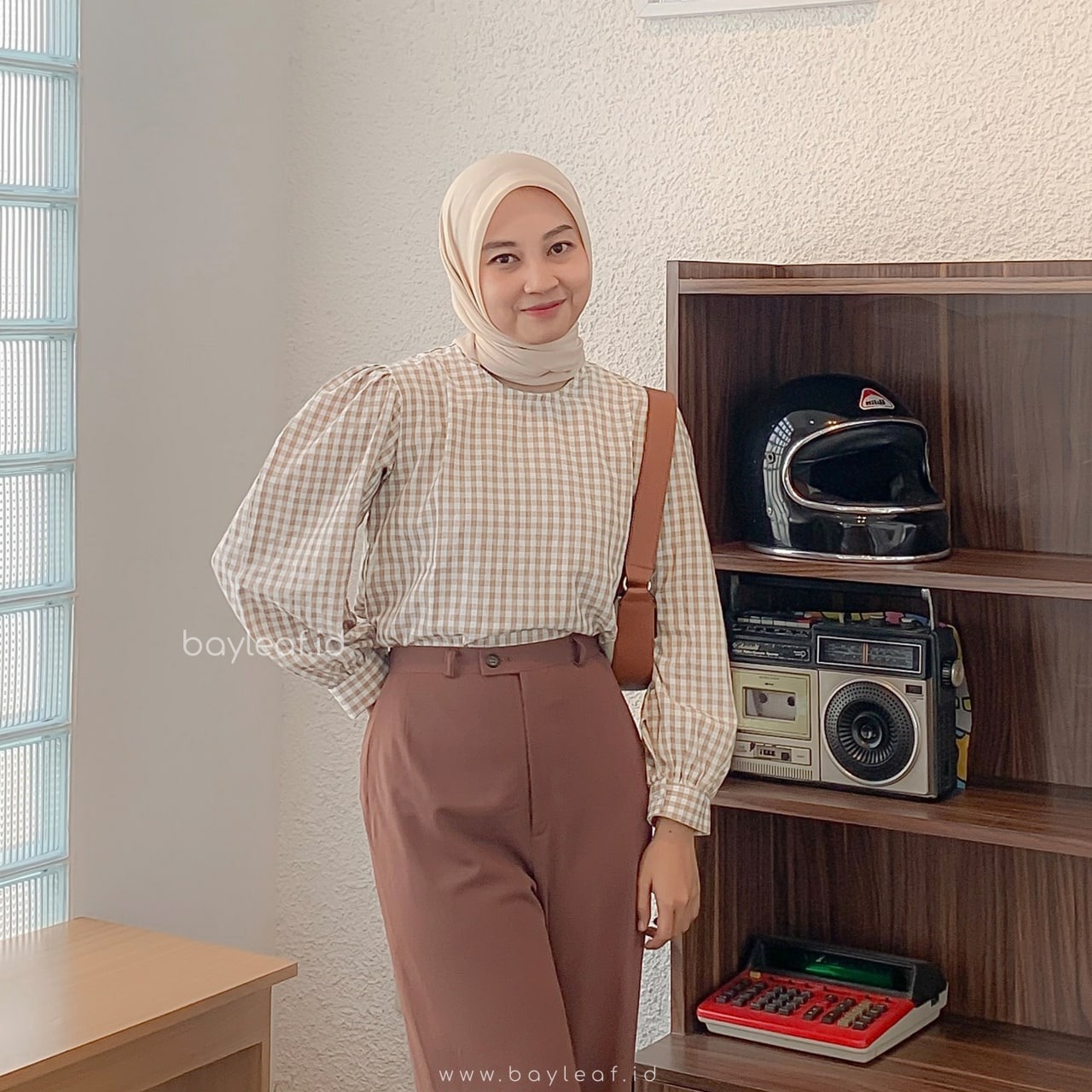  Adisty Plaid Blouse