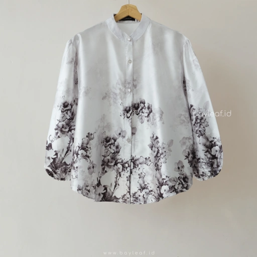 Image of Aura Kemeja Sateen Motif Bunga