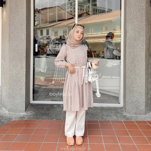 Image of Fabyla Plaid Tunik Lengan Panjang