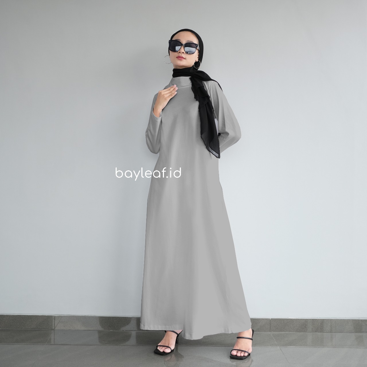 Gina Inner Maxi Dress Katun Lengan Panjang Basic