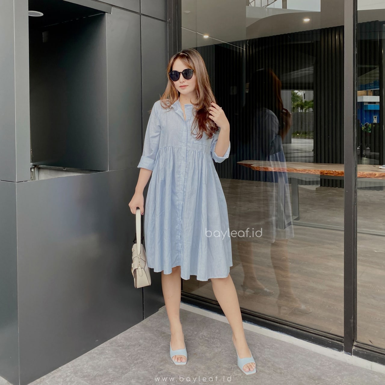 Jihan Tunik Striped Katun Lengan Panjang