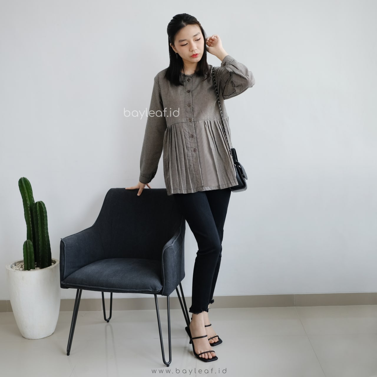 Naomi Blouse Kemeja Casual Small Pattern