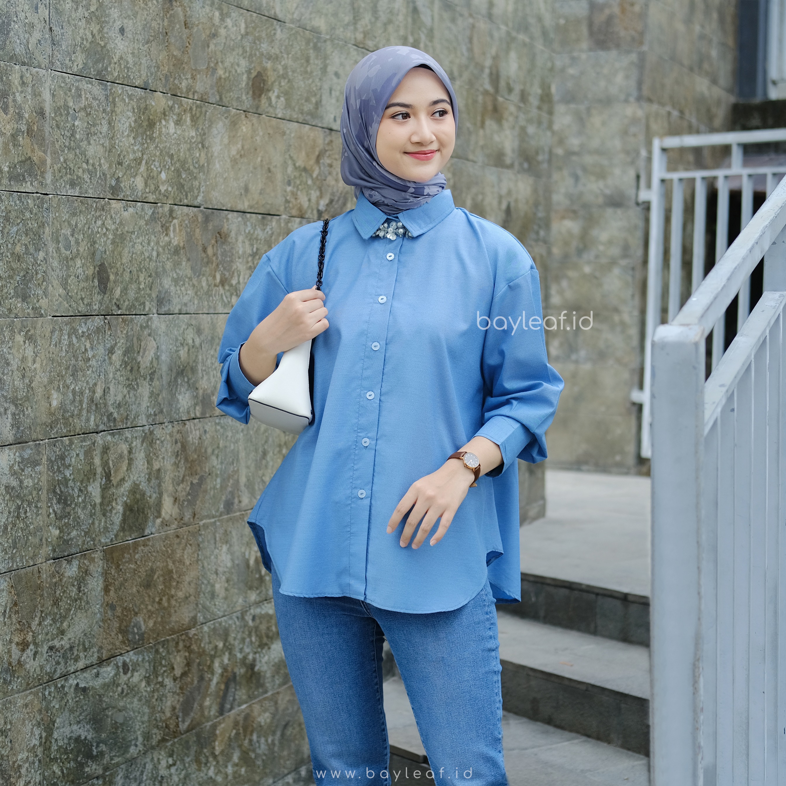 Prisia Basic Shirt | Atasan Kemeja Casual Wanita Polos