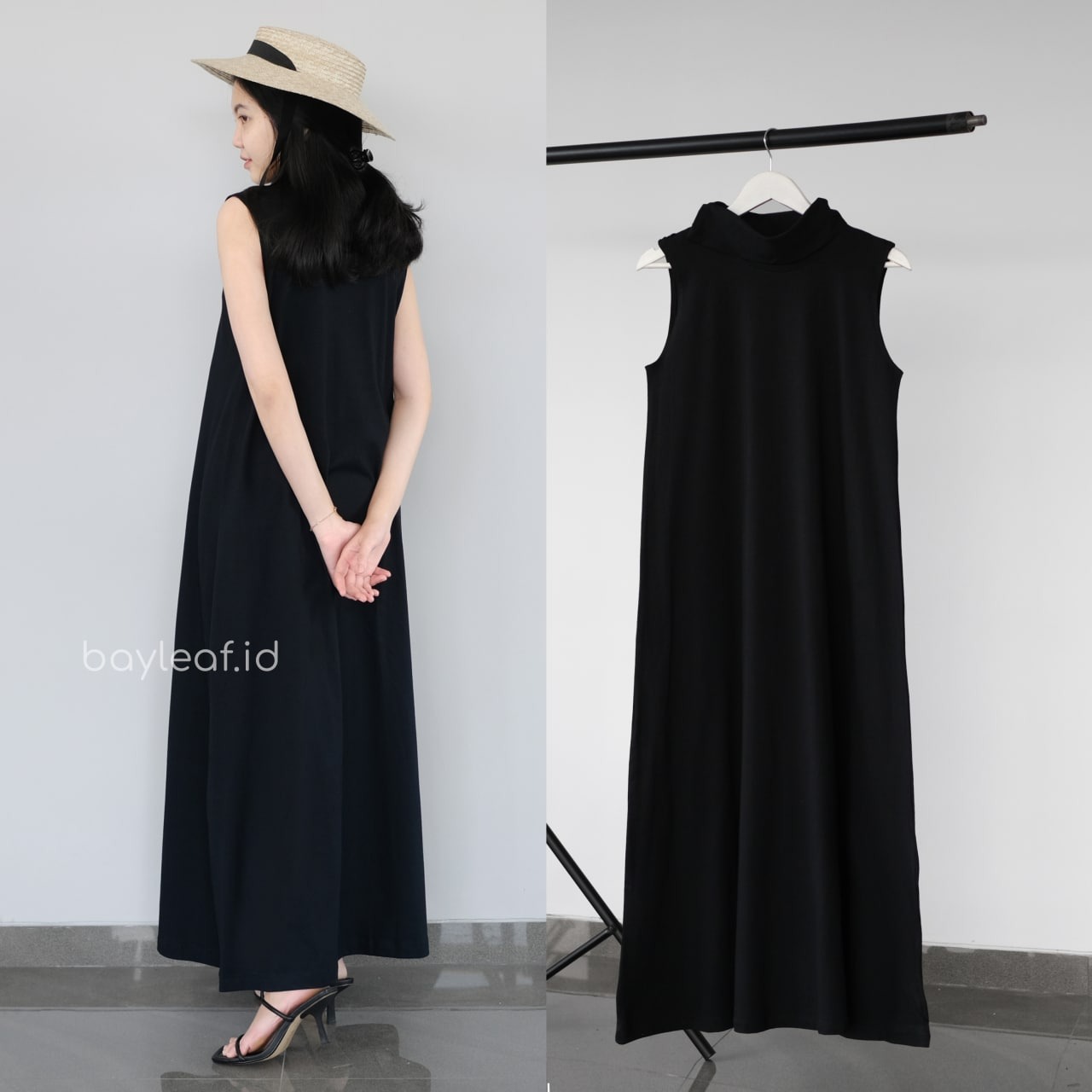 Gina Inner Maxi Dress Katun Tanpa Lengan