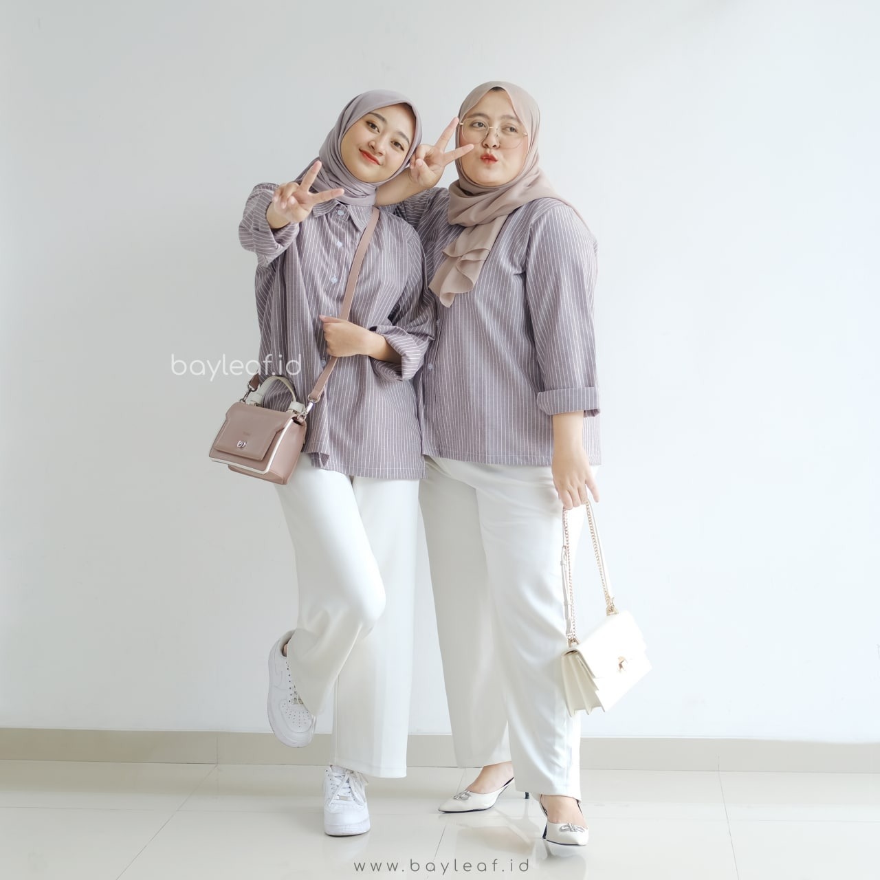 Shanon Striped Shirt Kemeja Casual Motif Garis