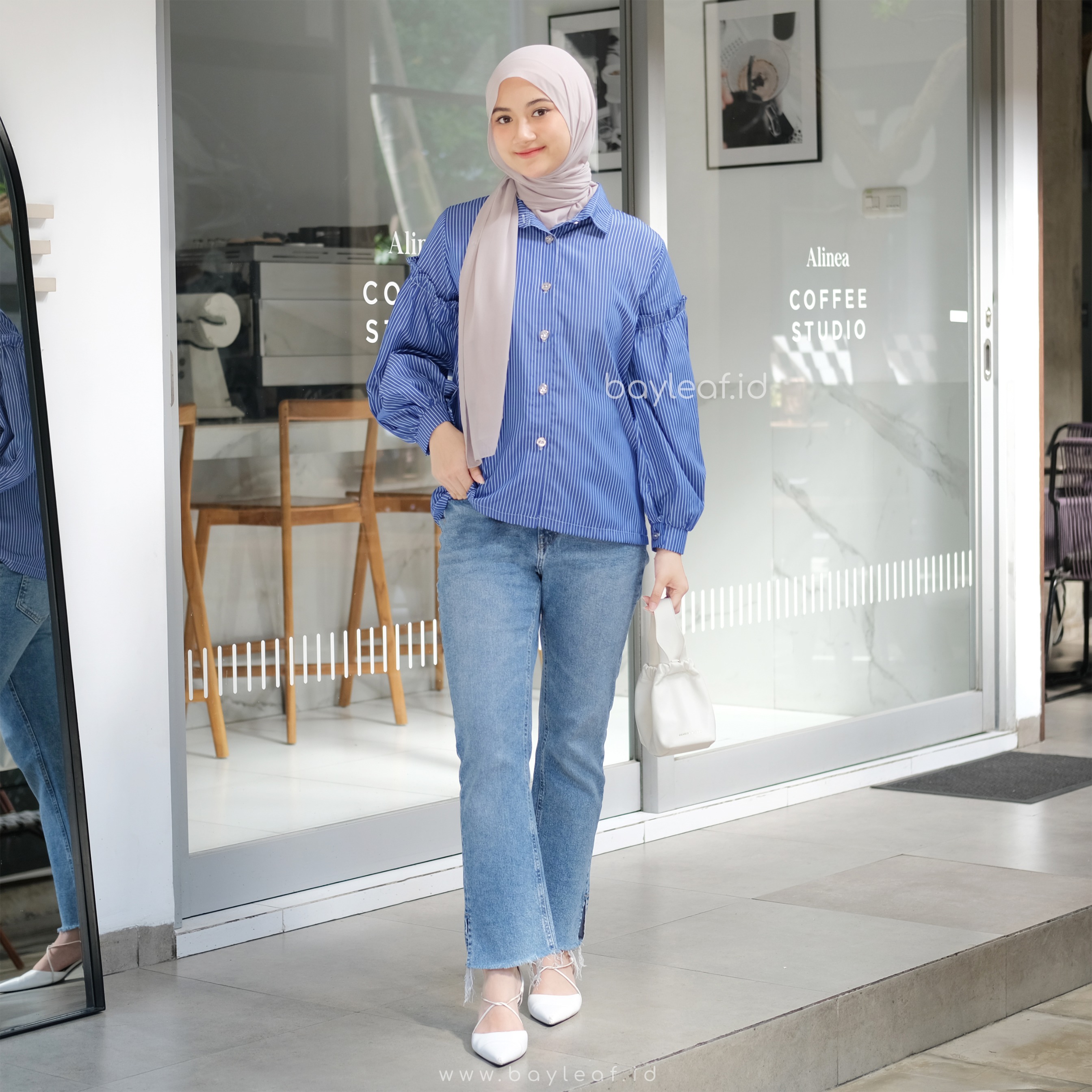 Trisia Ruffle Striped Shirt