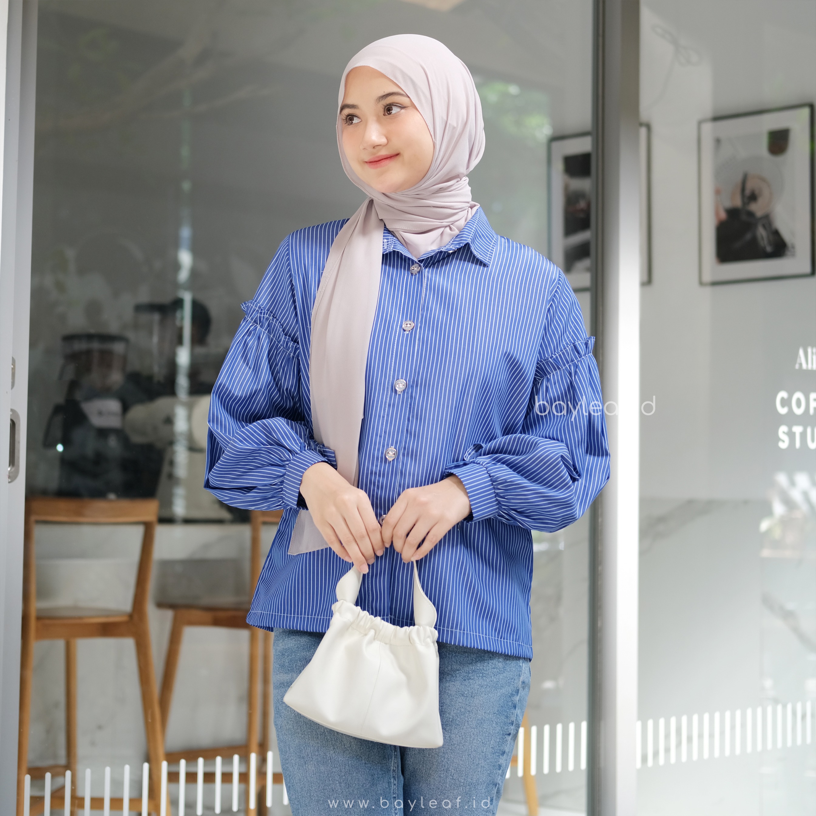Trisia Ruffle Striped Shirt
