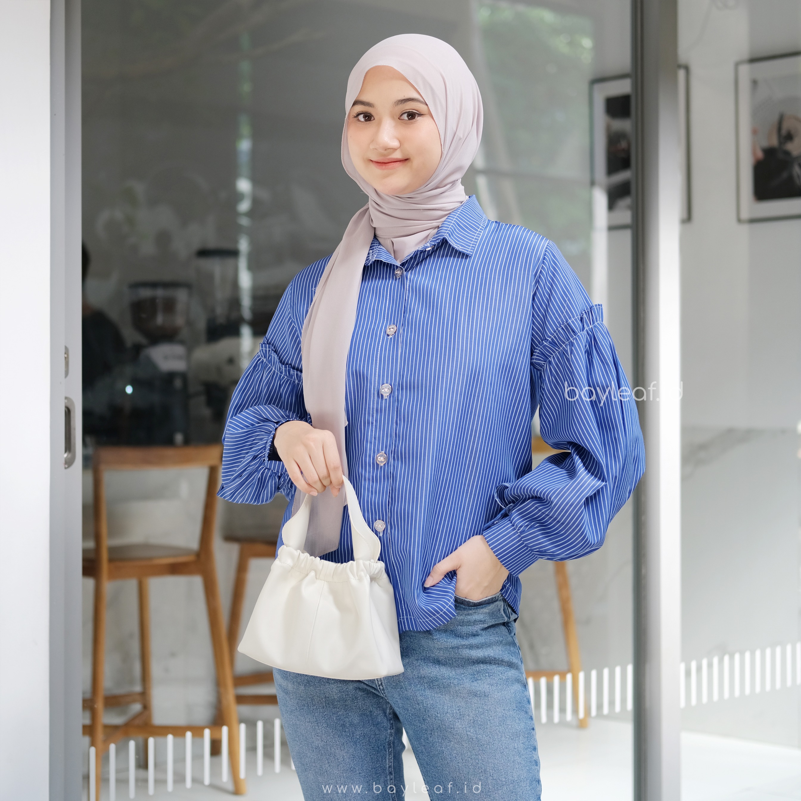 Trisia Ruffle Striped Shirt