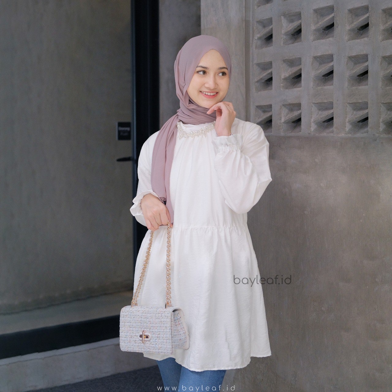Fiolyne Ruffle Plain Blouse Linen
