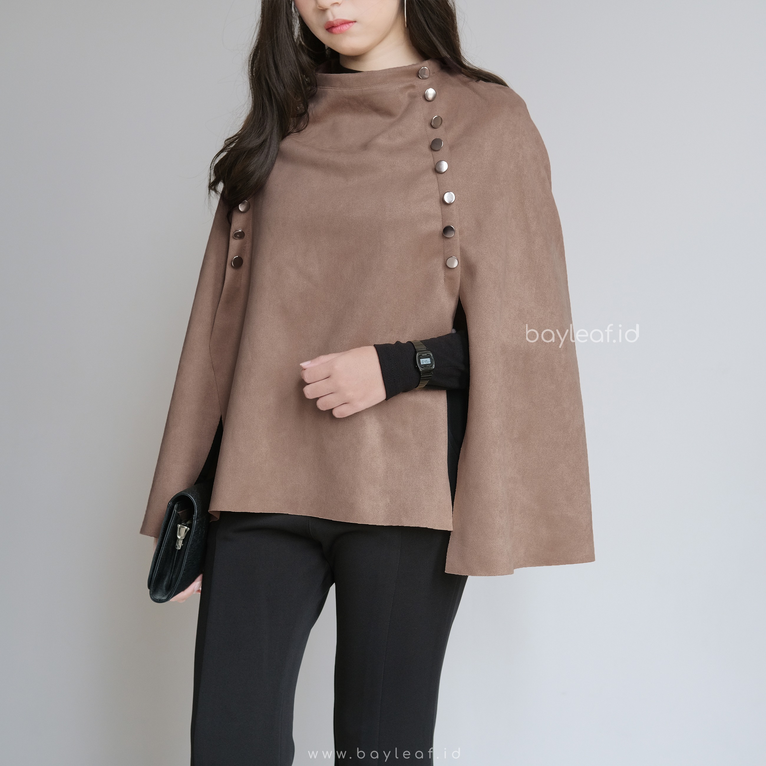 Jade Cape Top Suede Outer Wanita Premium