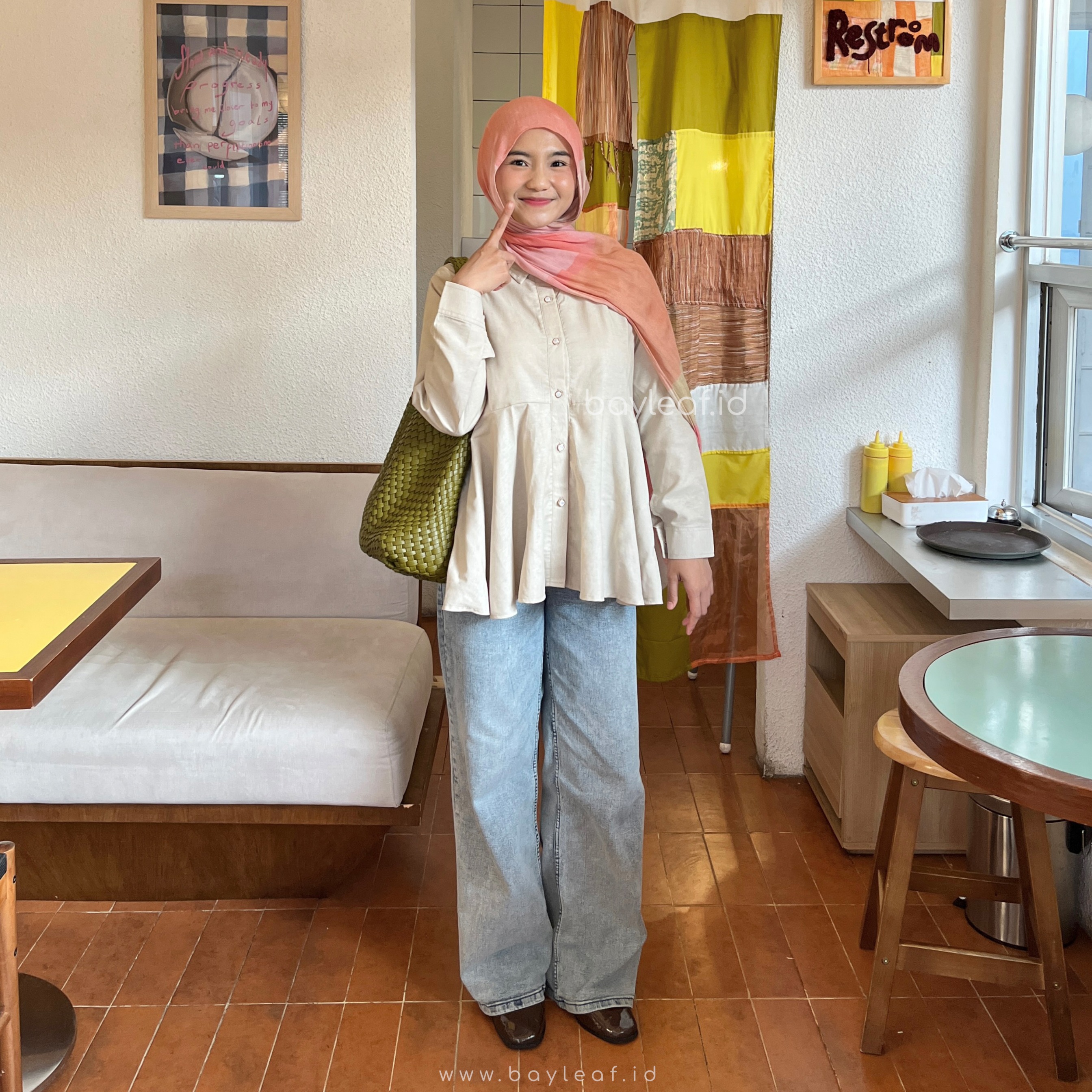Nayla Blouse Peplum | Atasan Wanita Blouse Kerja Casual