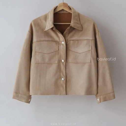 Image of Jade Crop Top Jacket Suede