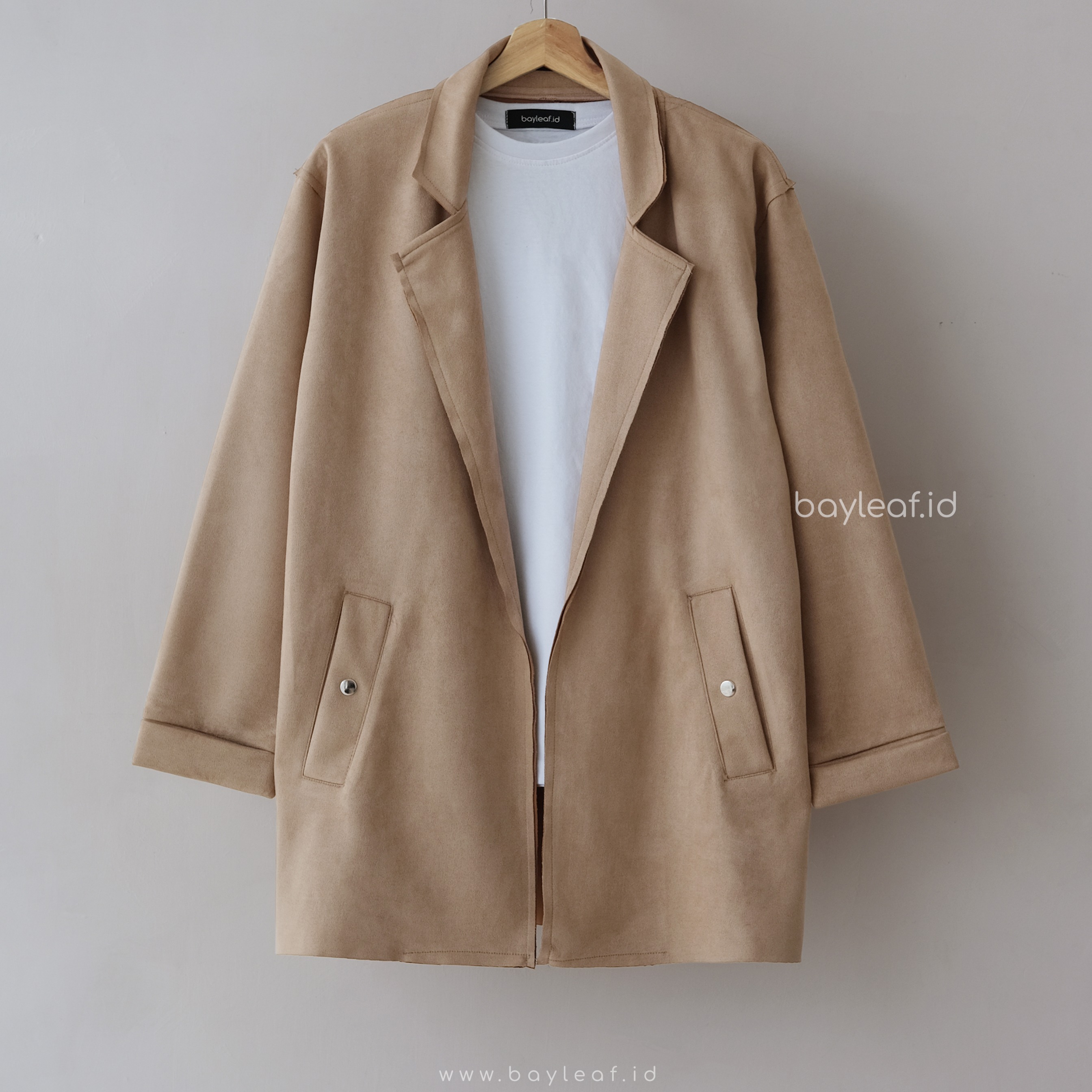 Jade Long Blazer Suede Basic