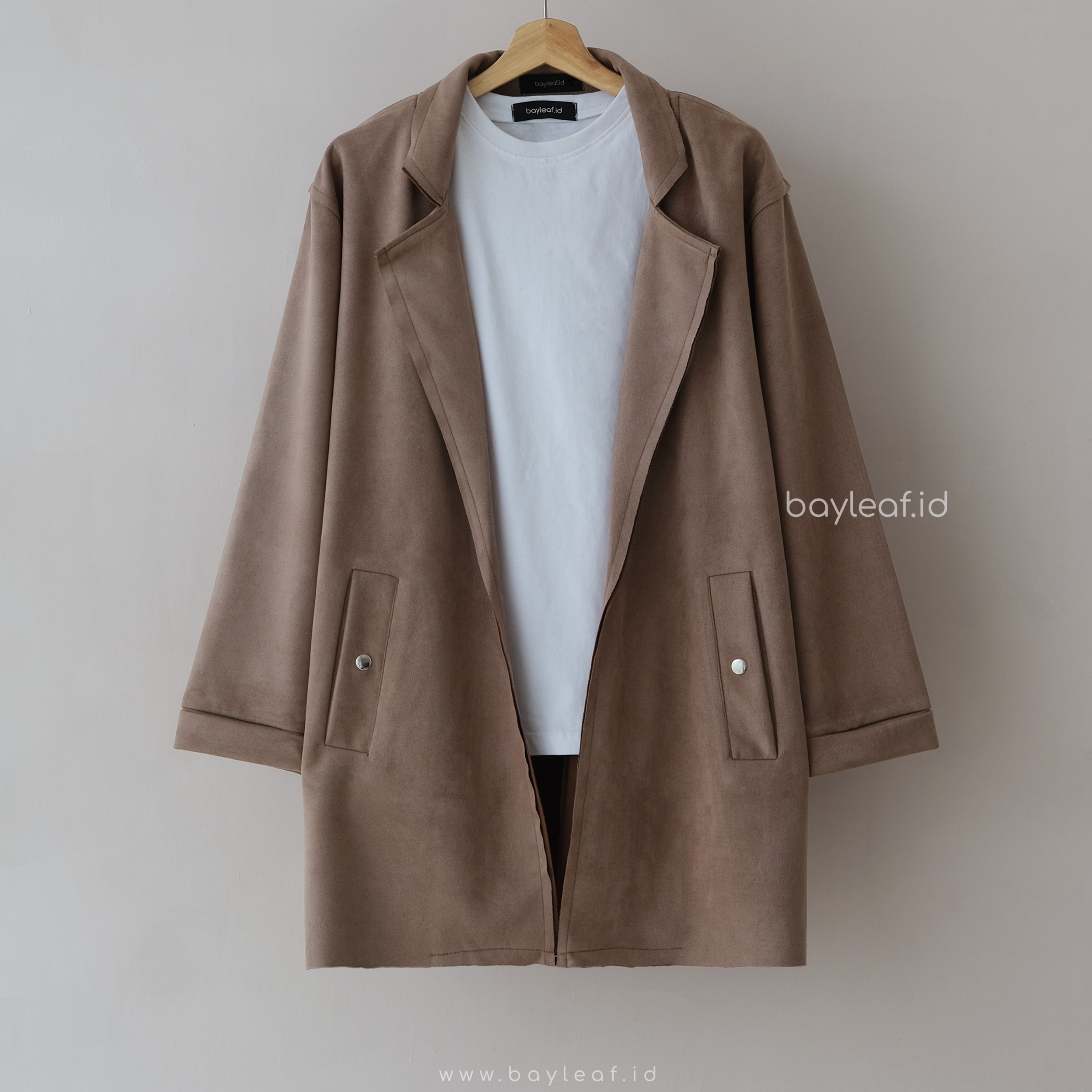 Jade Long Blazer Suede Basic