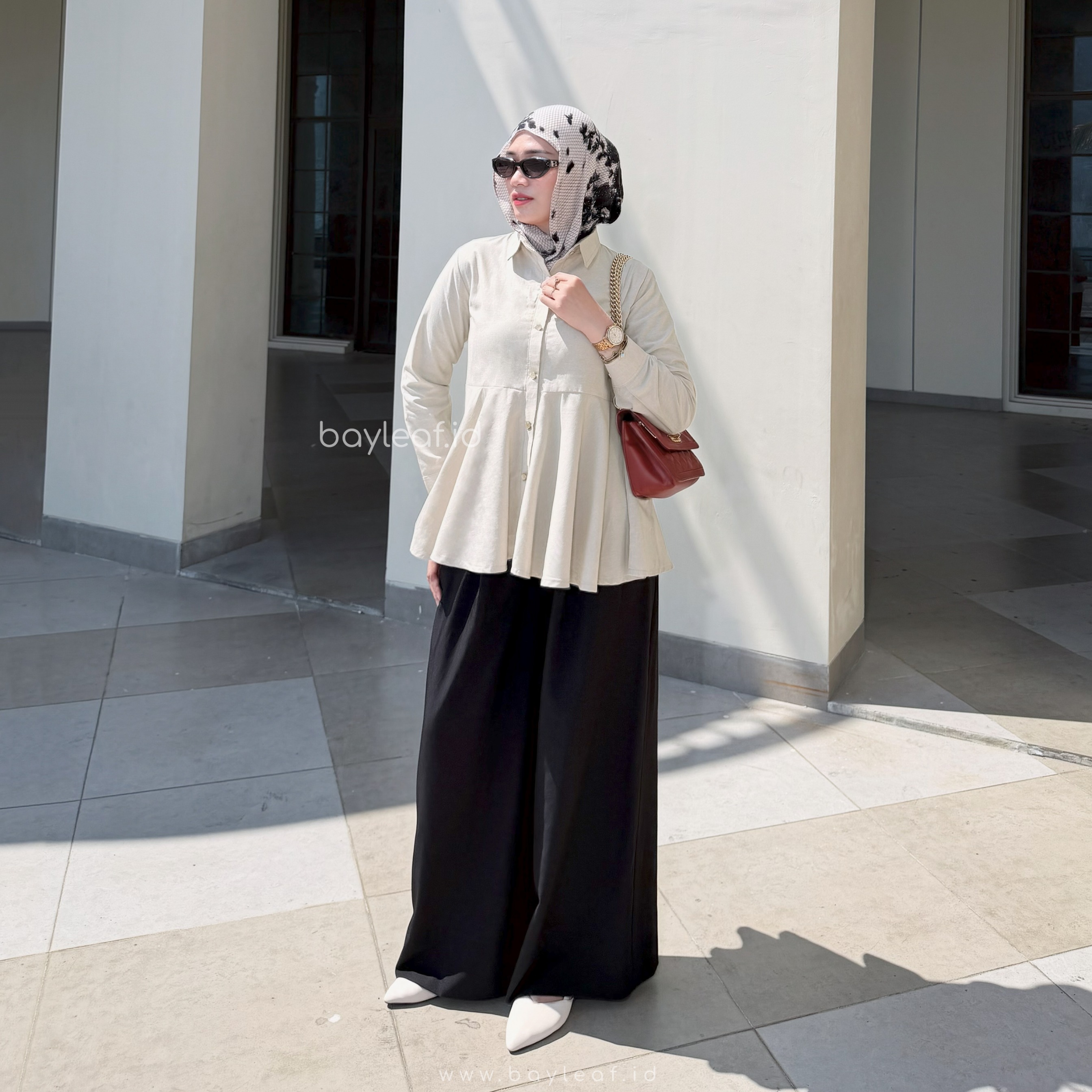 Nayla Blouse Peplum | Atasan Wanita Blouse Kerja Casual