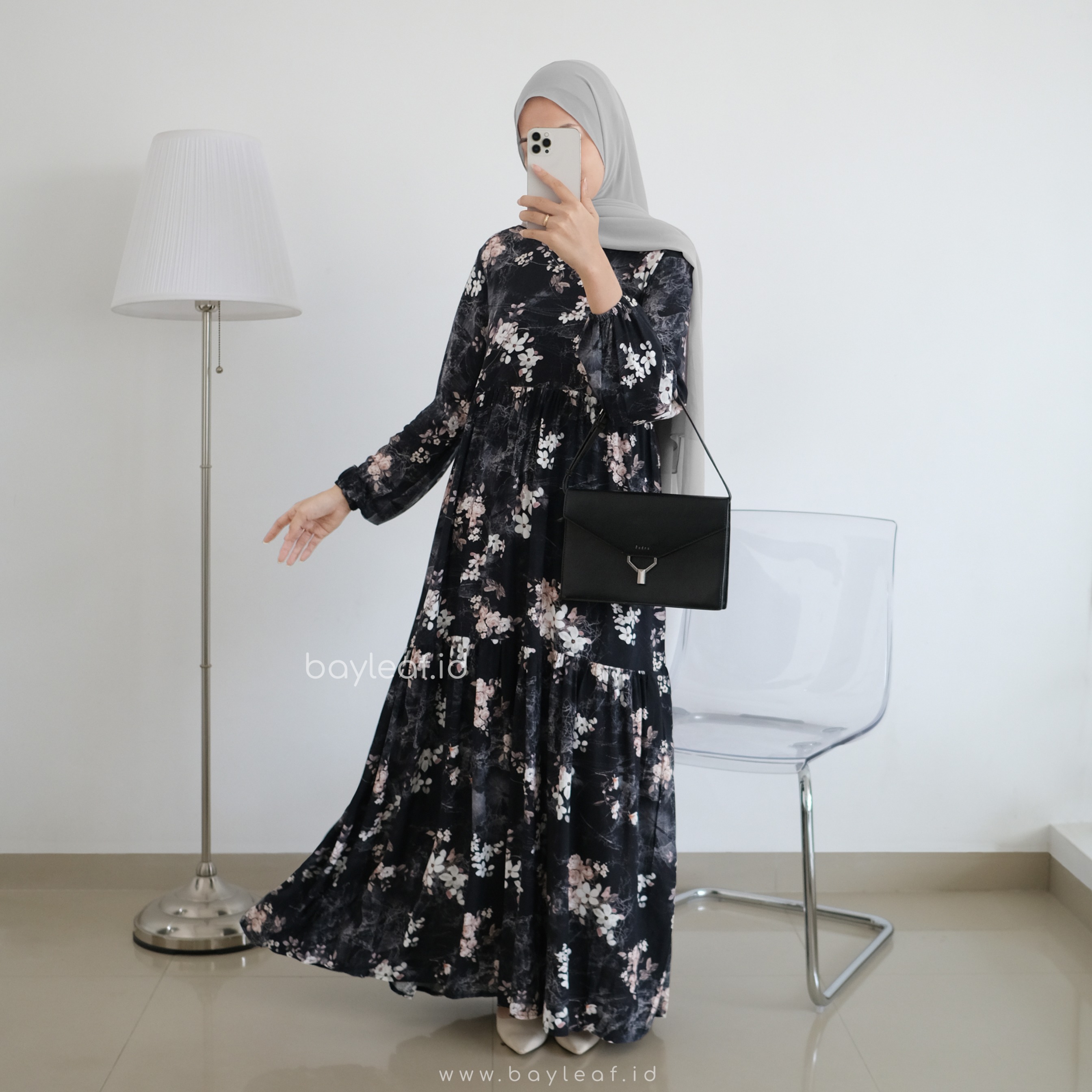 Haura Maxi Dress Motif Bunga
