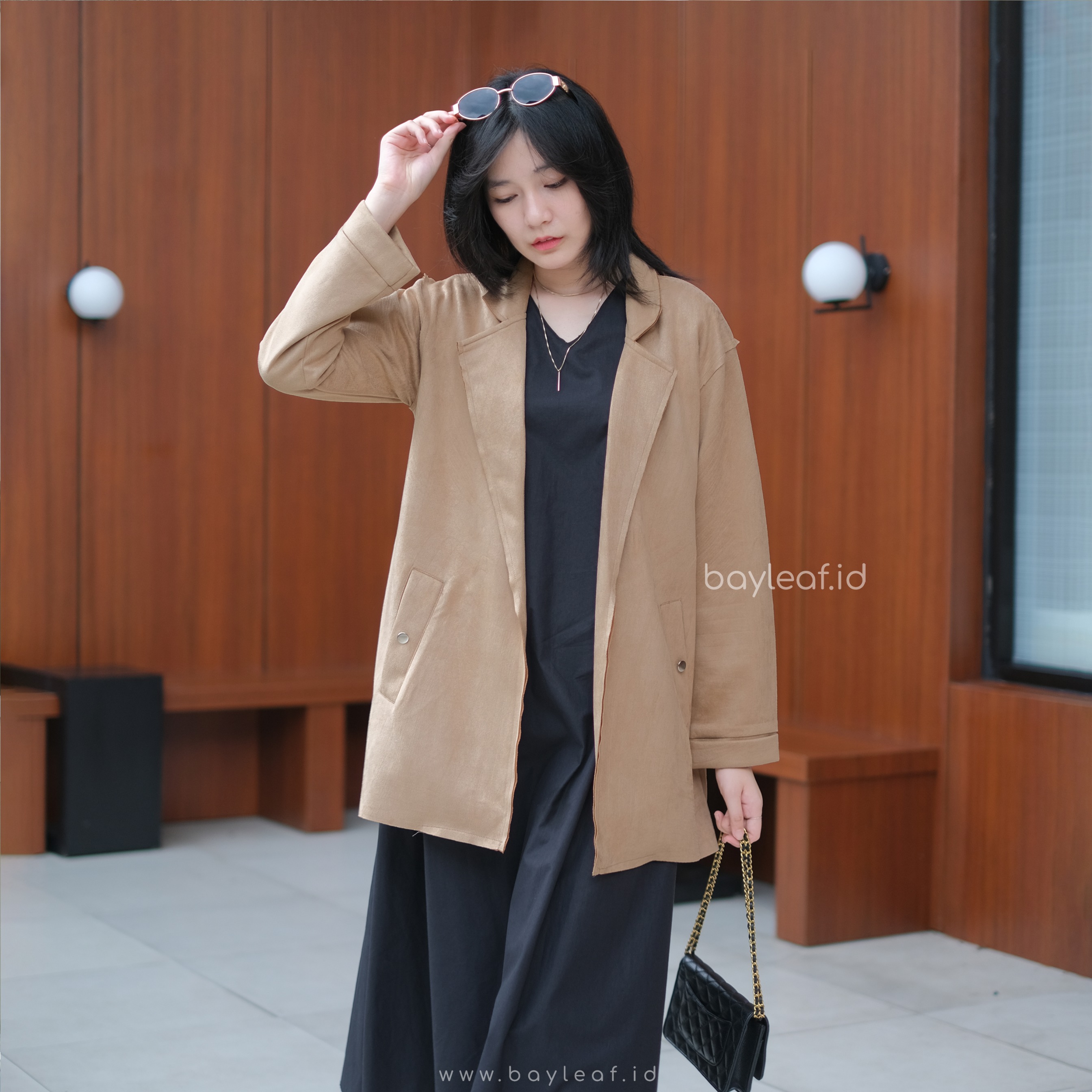 Jade Long Blazer Suede Basic