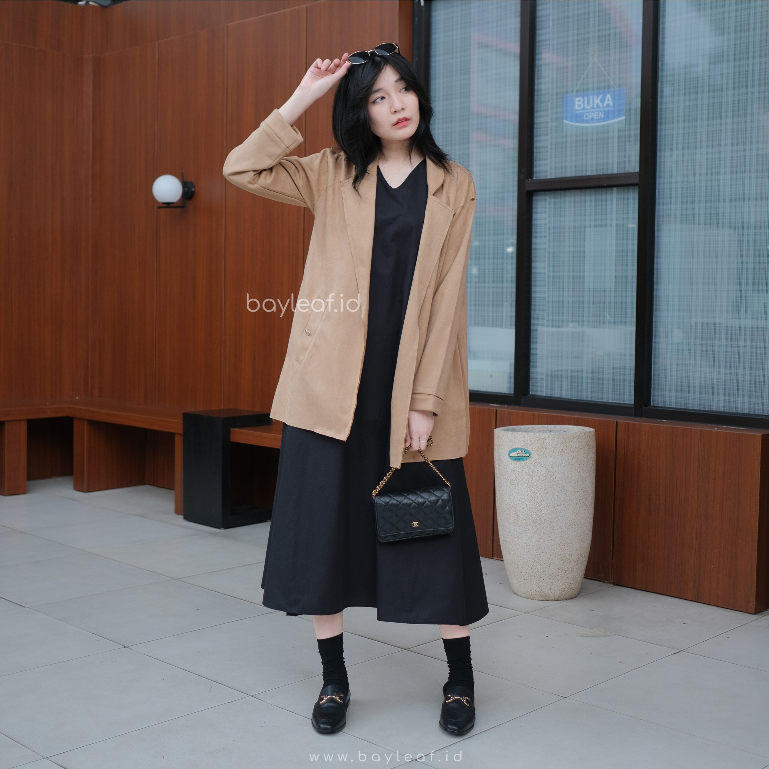 Jade Long Blazer Suede Basic