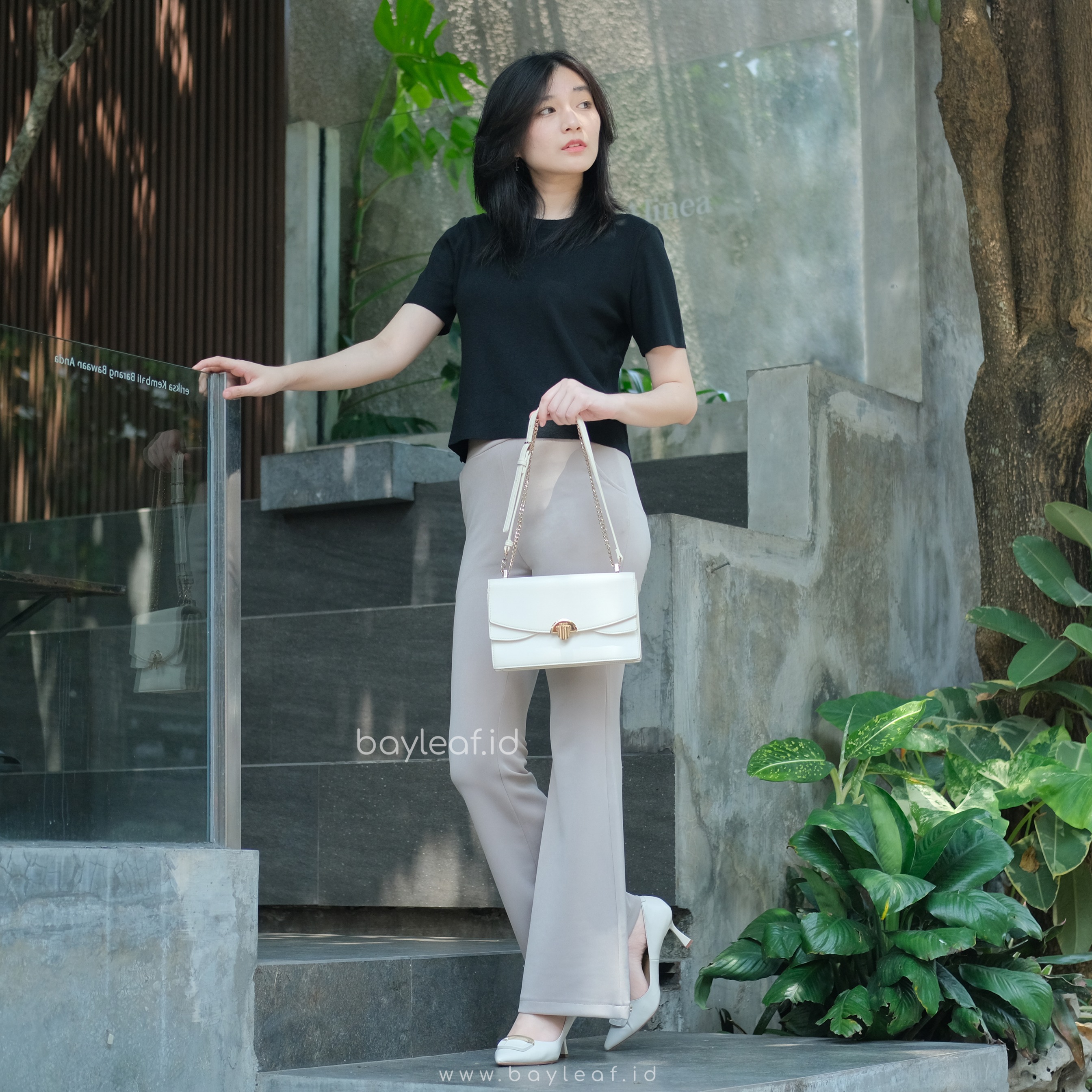 Lizza Basic Scuba Pants | Celana Highwaist Cutbray Wanita