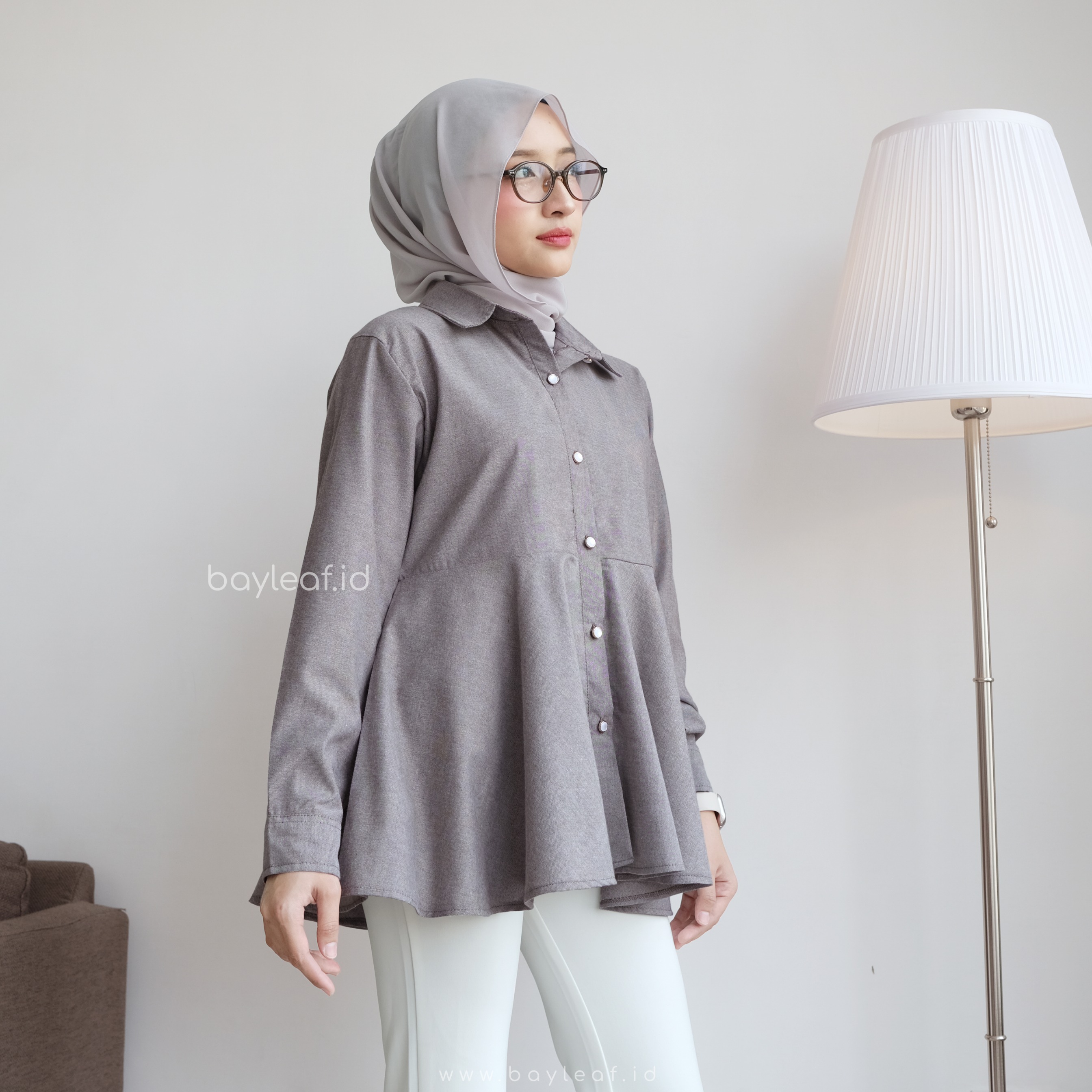 Nayla Blouse Peplum | Atasan Wanita Blouse Kerja Casual