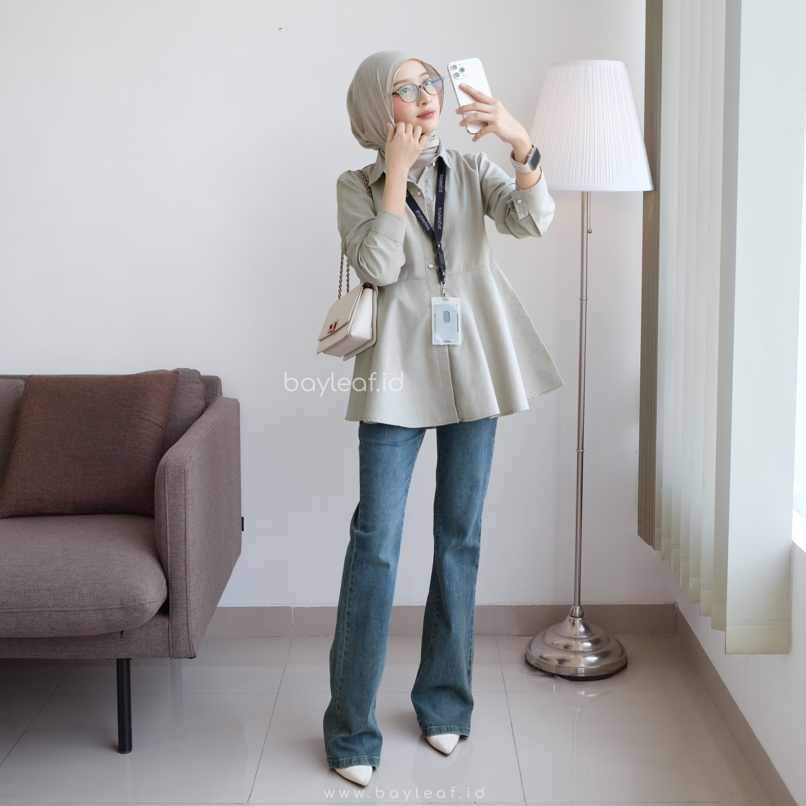 Nayla Blouse Peplum | Atasan Wanita Blouse Kerja Casual