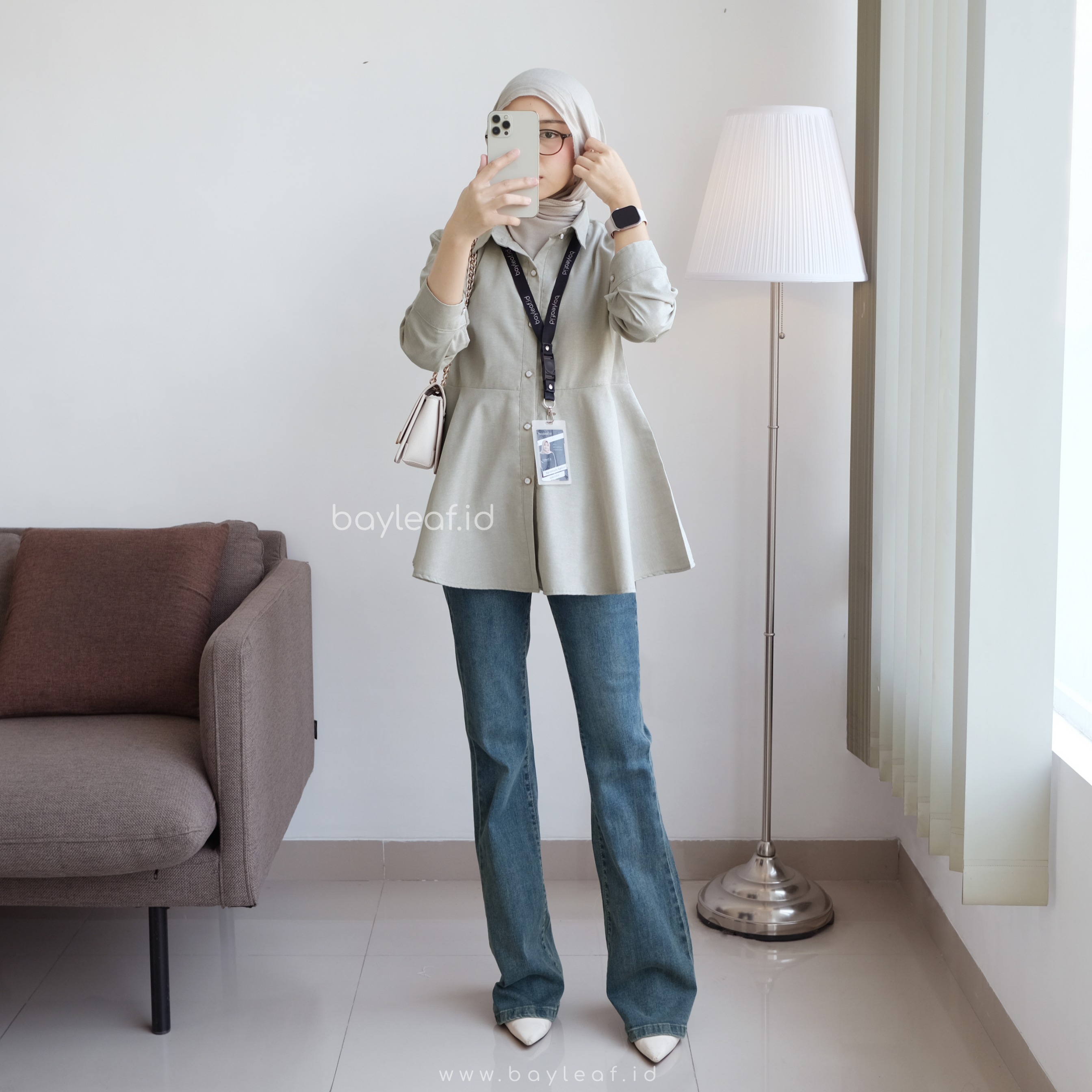 Nayla Blouse Peplum | Atasan Wanita Blouse Kerja Casual