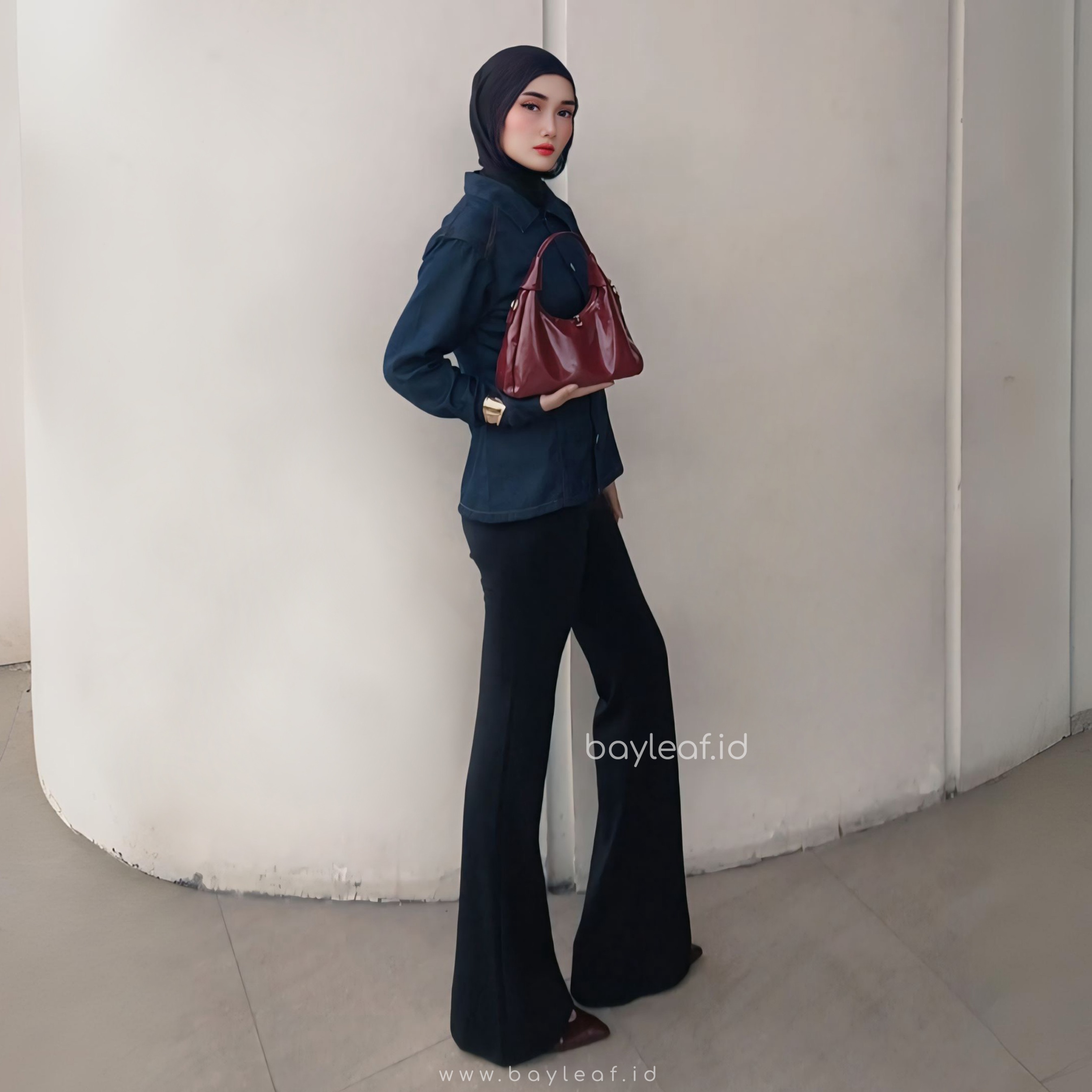 Lizza Basic Scuba Pants | Celana Highwaist Cutbray Wanita