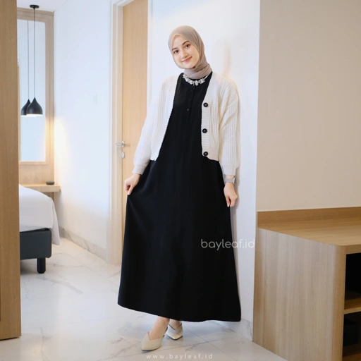 Image of Aera Inner Dress Button Maxi Tanpa Lengan