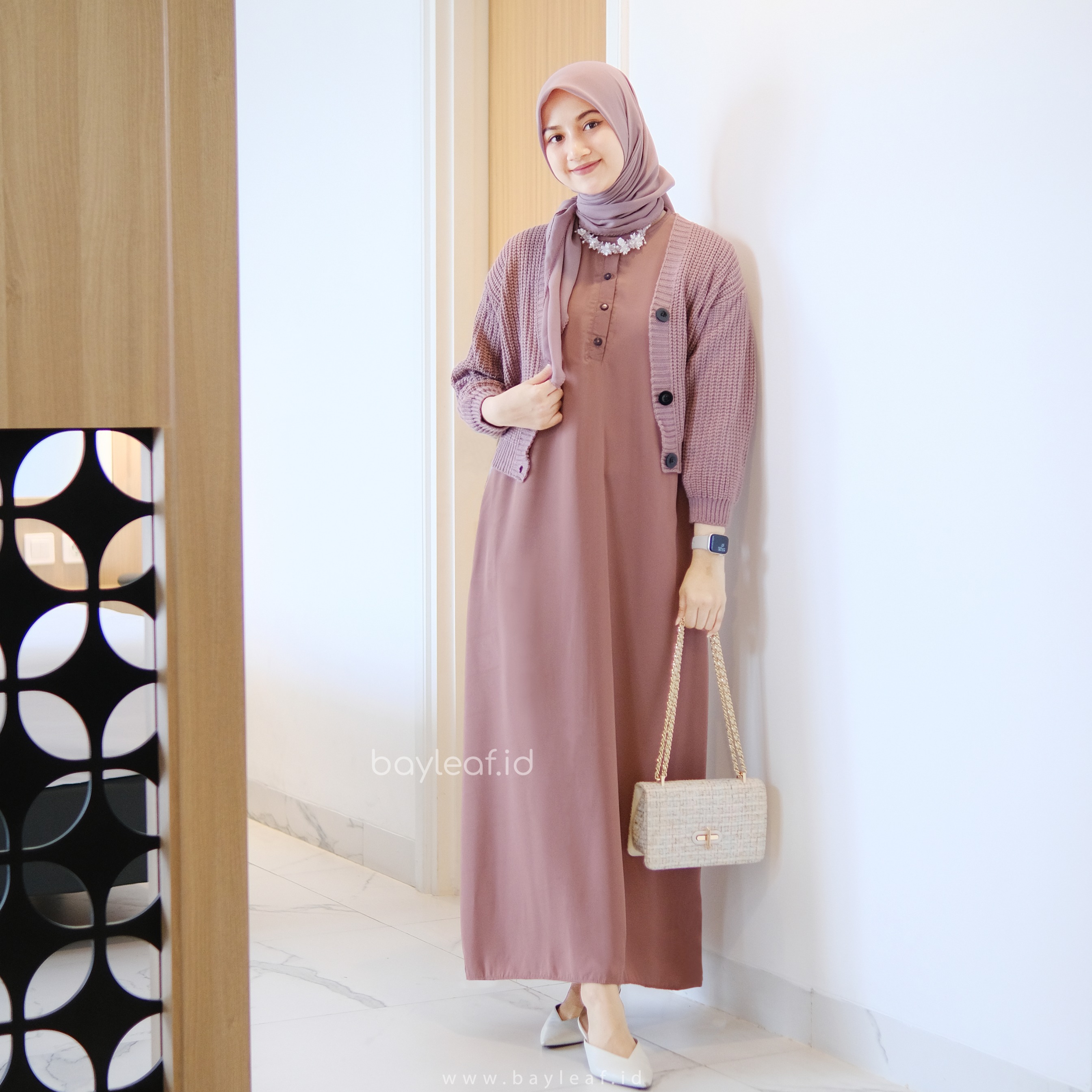 Aera Inner Dress Button Maxi Tanpa Lengan