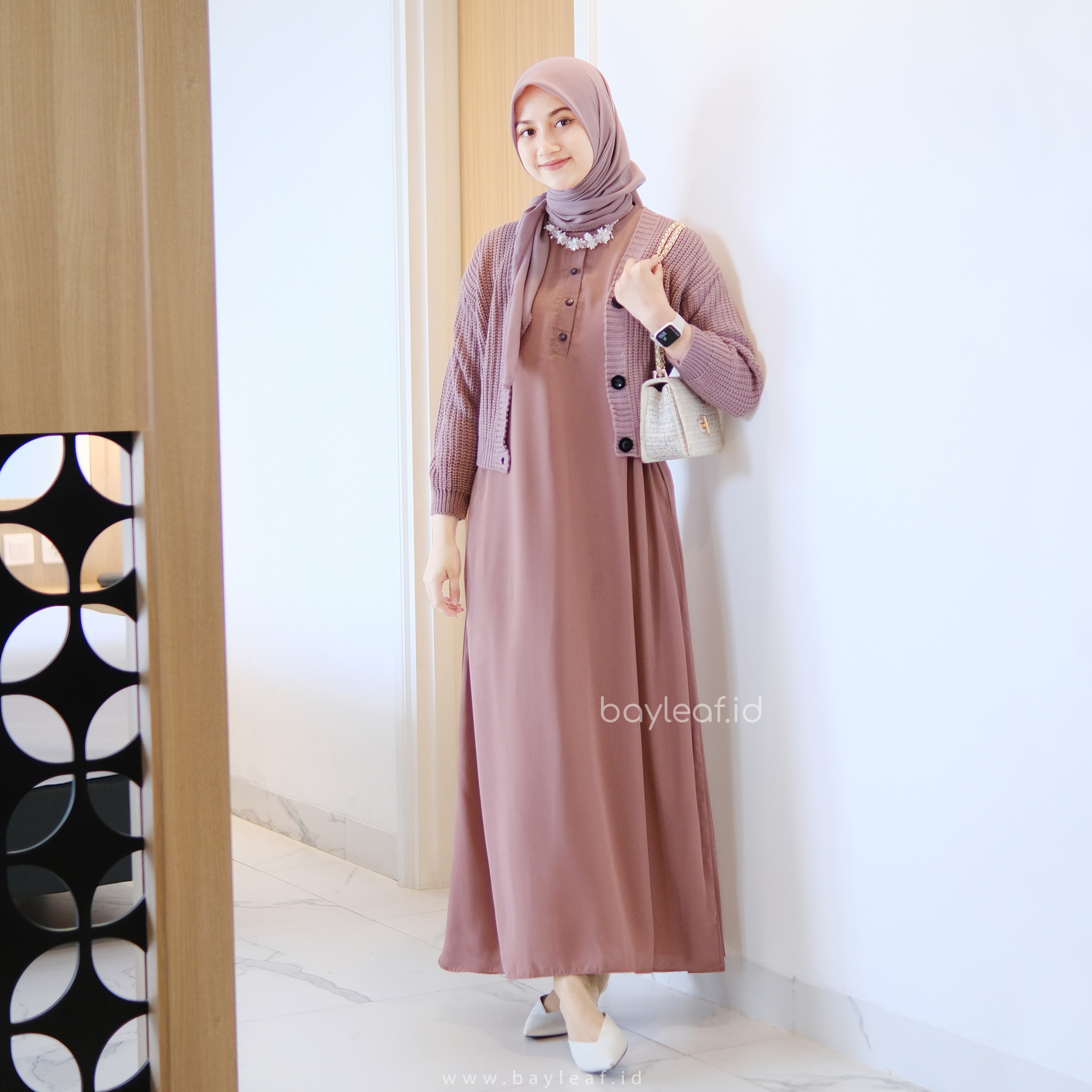 Aera Inner Dress Button Maxi Tanpa Lengan