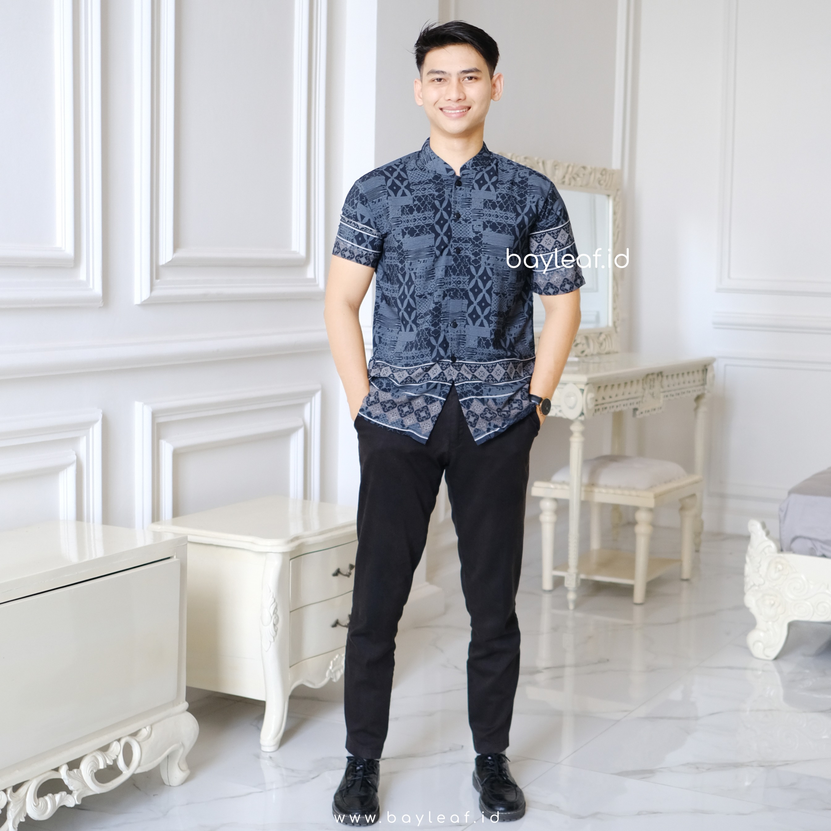 Camelia Alan Atasan Kemeja Pria Lengan Pendek