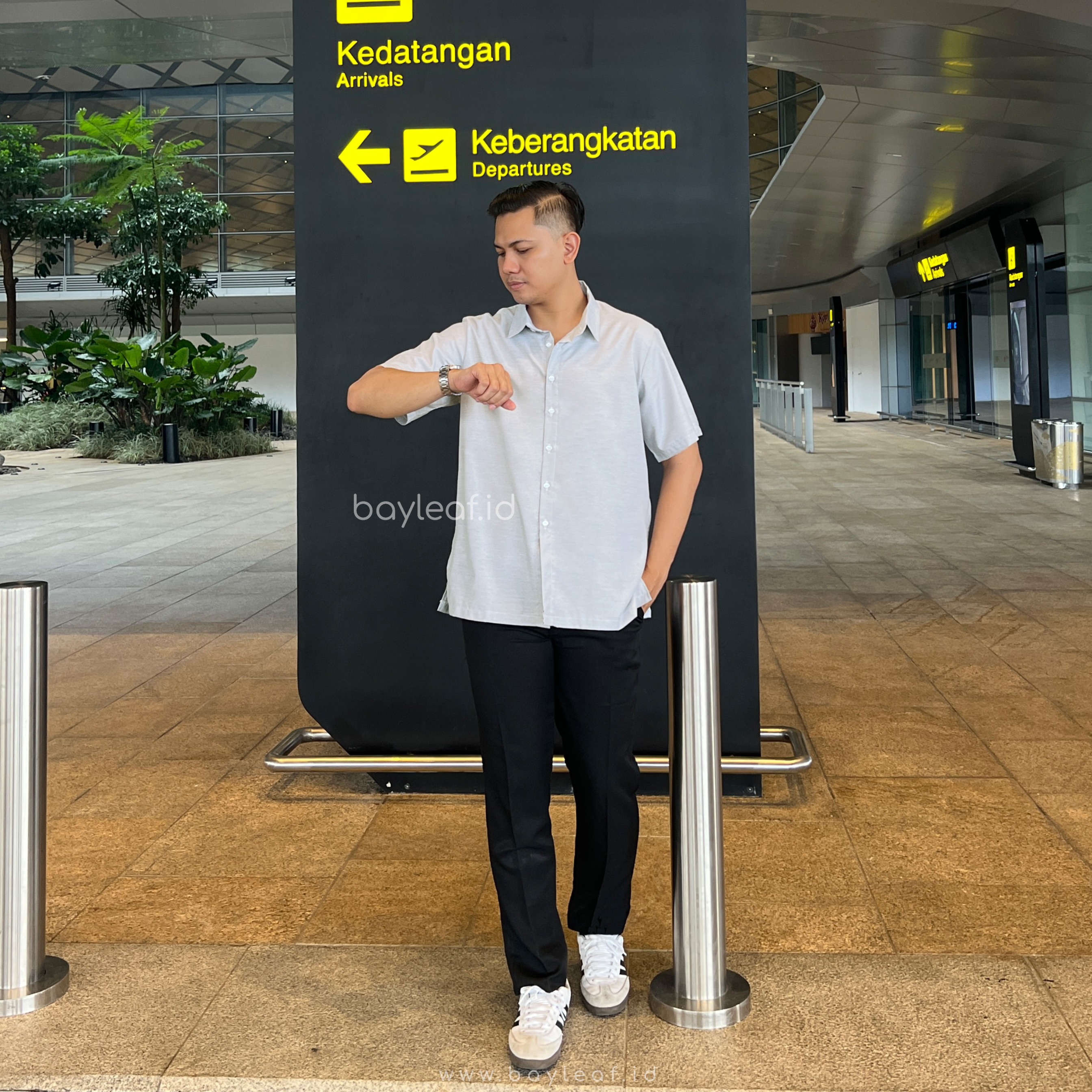 Prisia Alsean Atasan Kemeja Pria Lengan Pendek