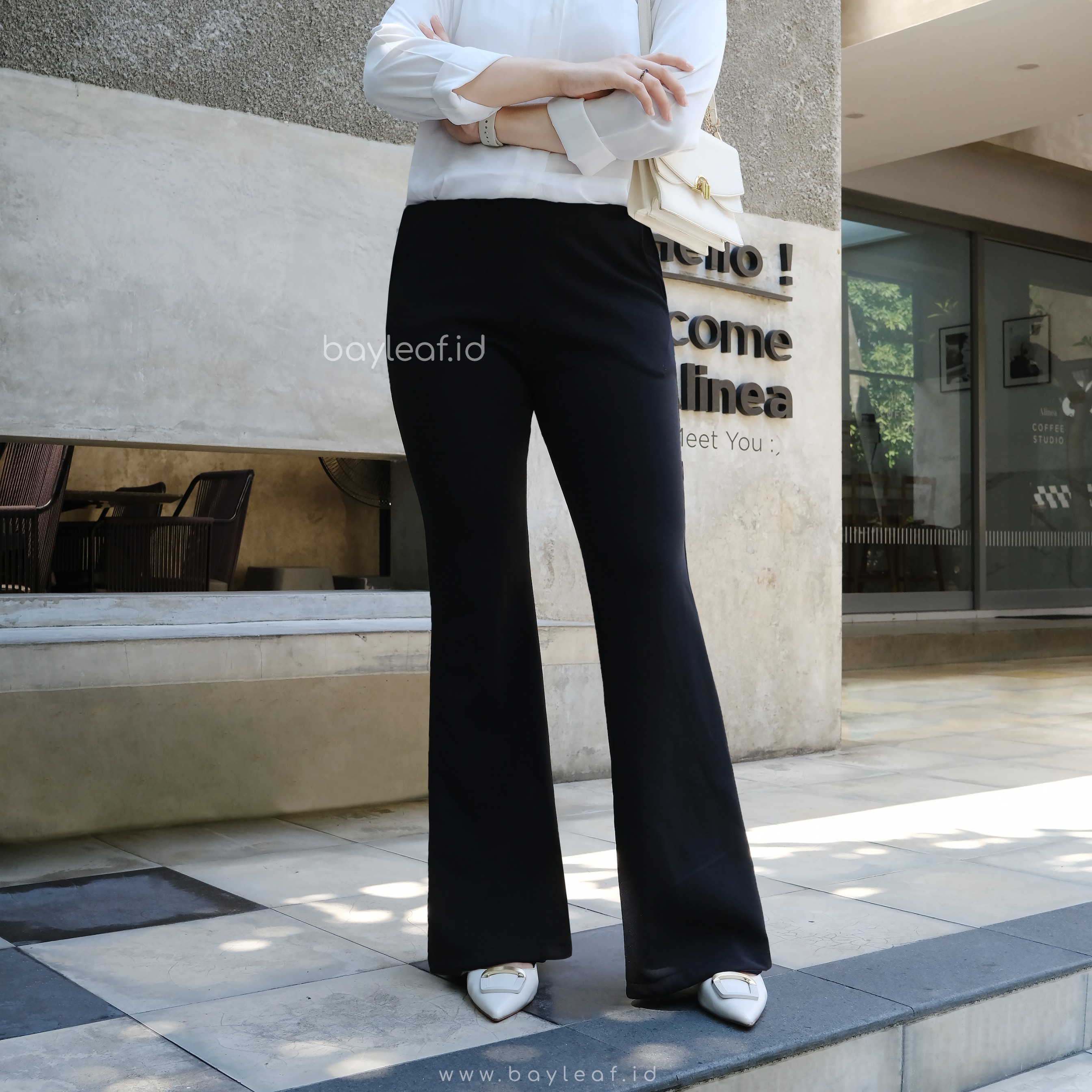 Lizza Basic Scuba Pants | Celana Highwaist Cutbray Wanita