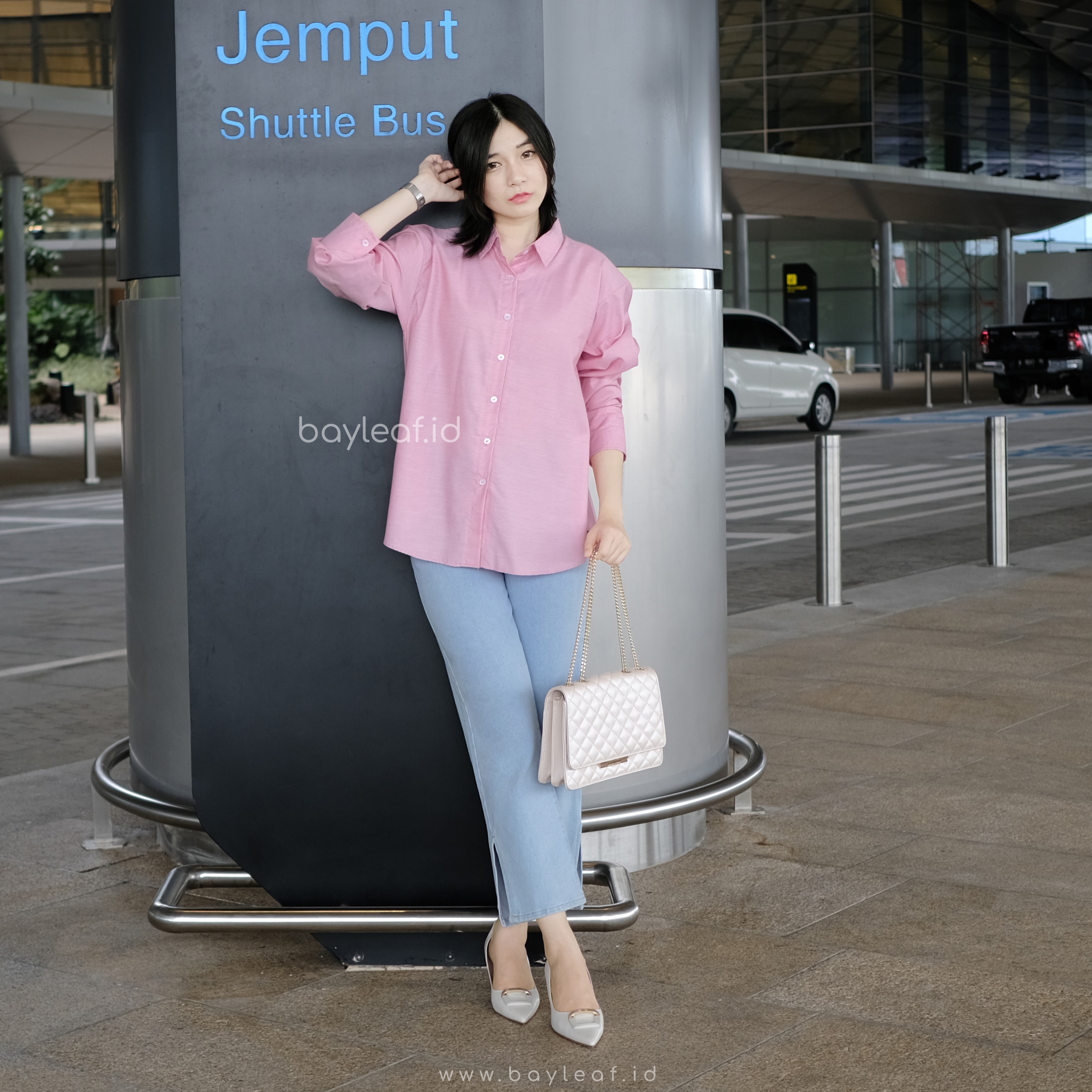 Prisia Basic Shirt | Atasan Kemeja Casual Wanita Polos
