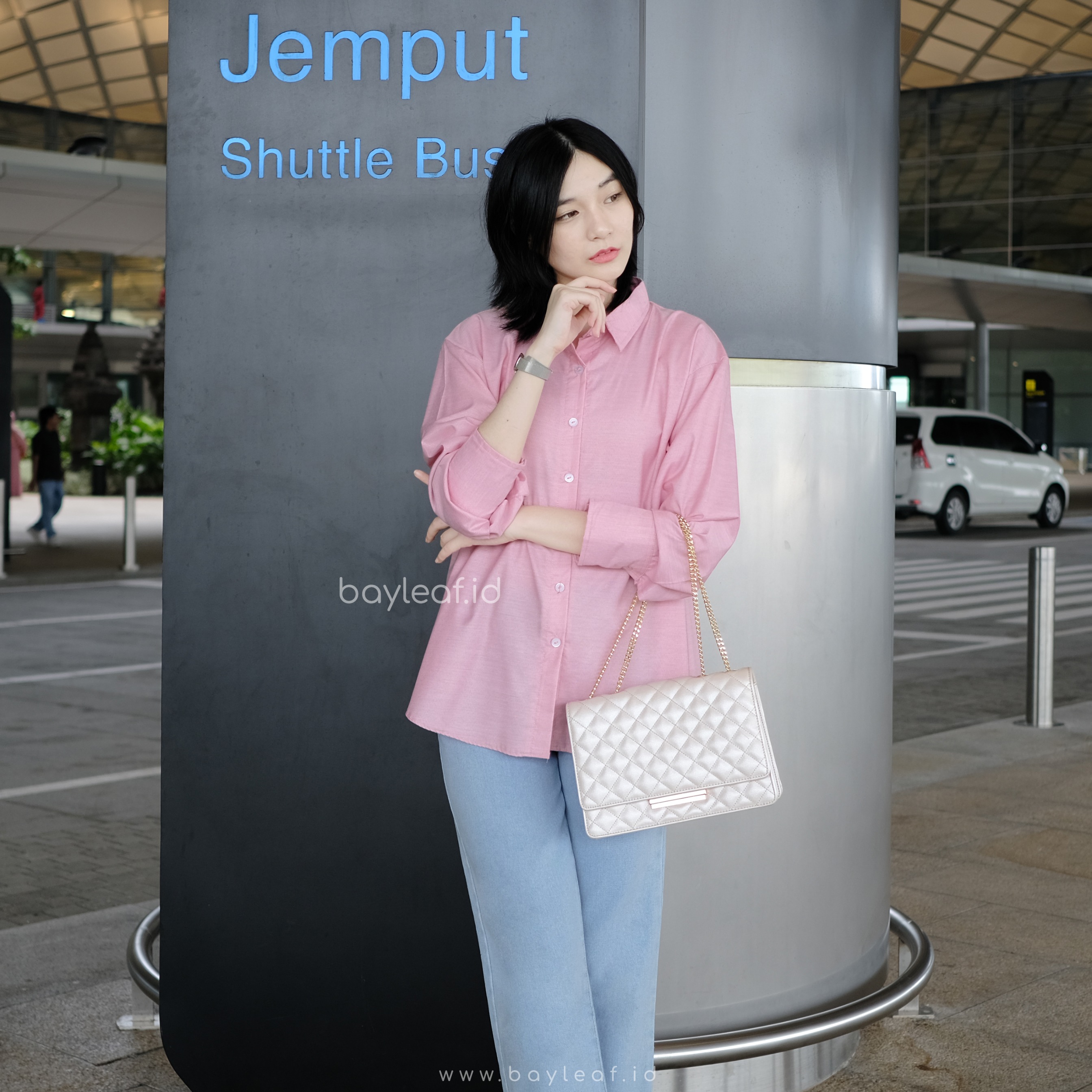 Prisia Basic Shirt | Atasan Kemeja Casual Wanita Polos