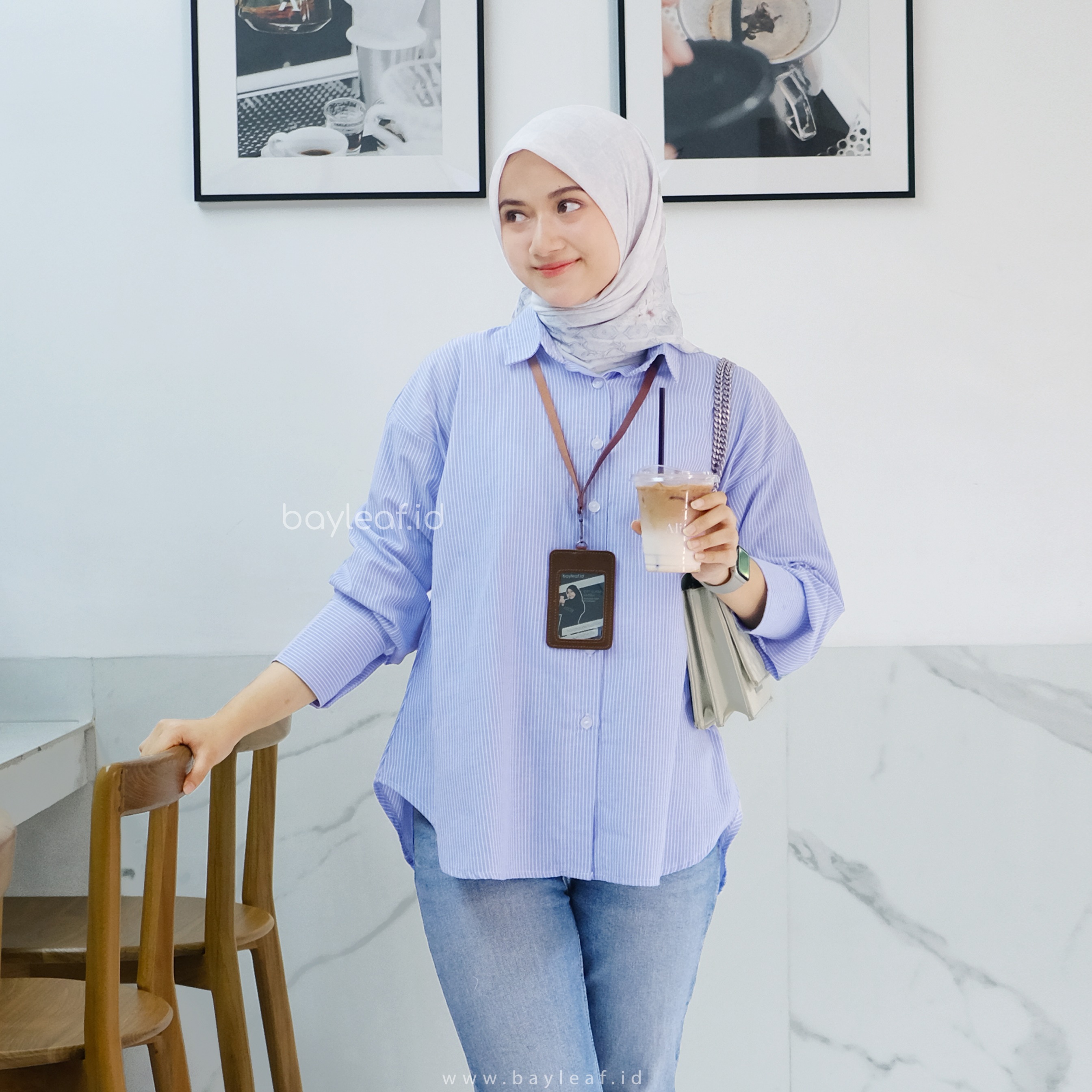 Prisia Striped Shirt | Kemeja Kerja Casual | Motif Garis