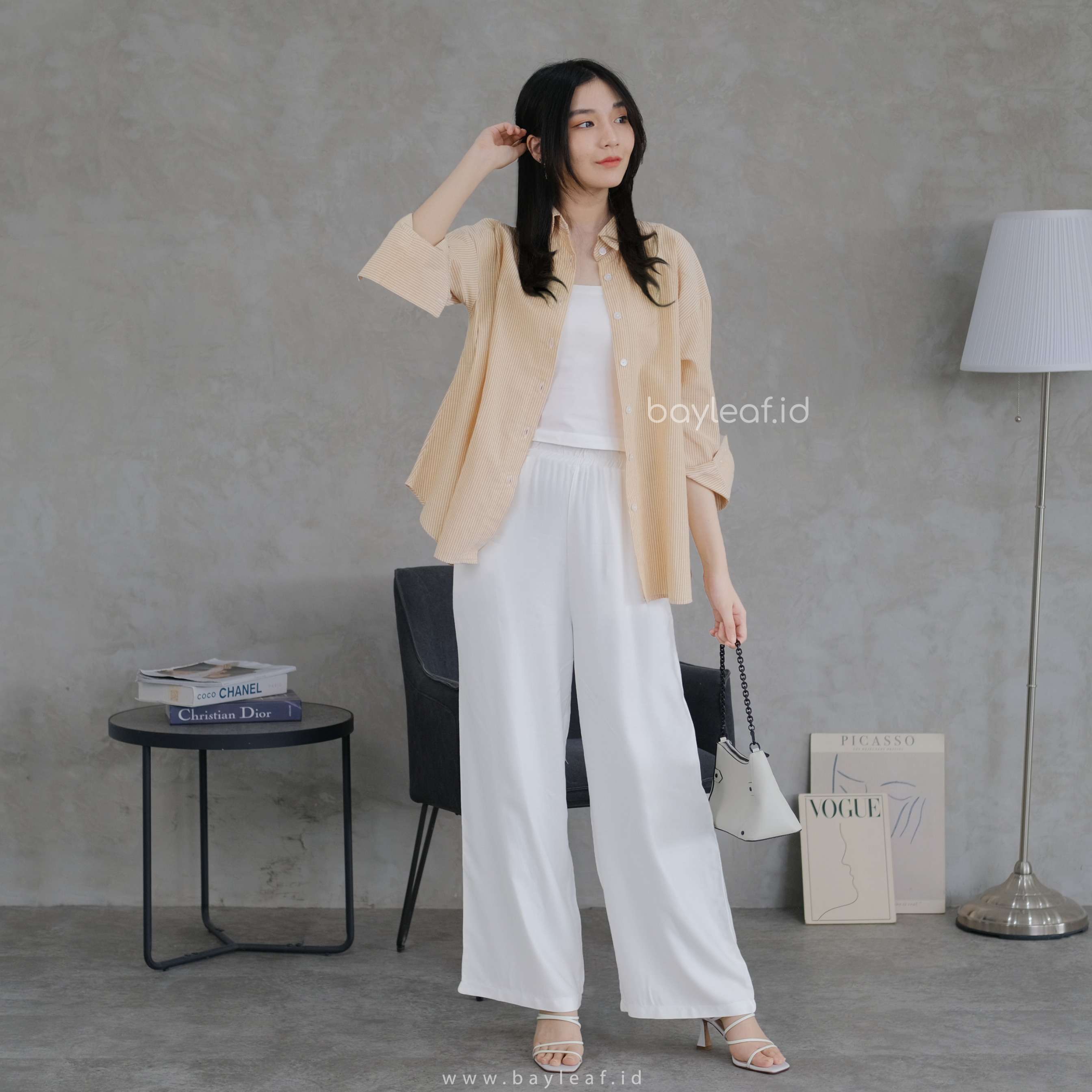 Prisia Striped Shirt | Kemeja Kerja Casual | Motif Garis