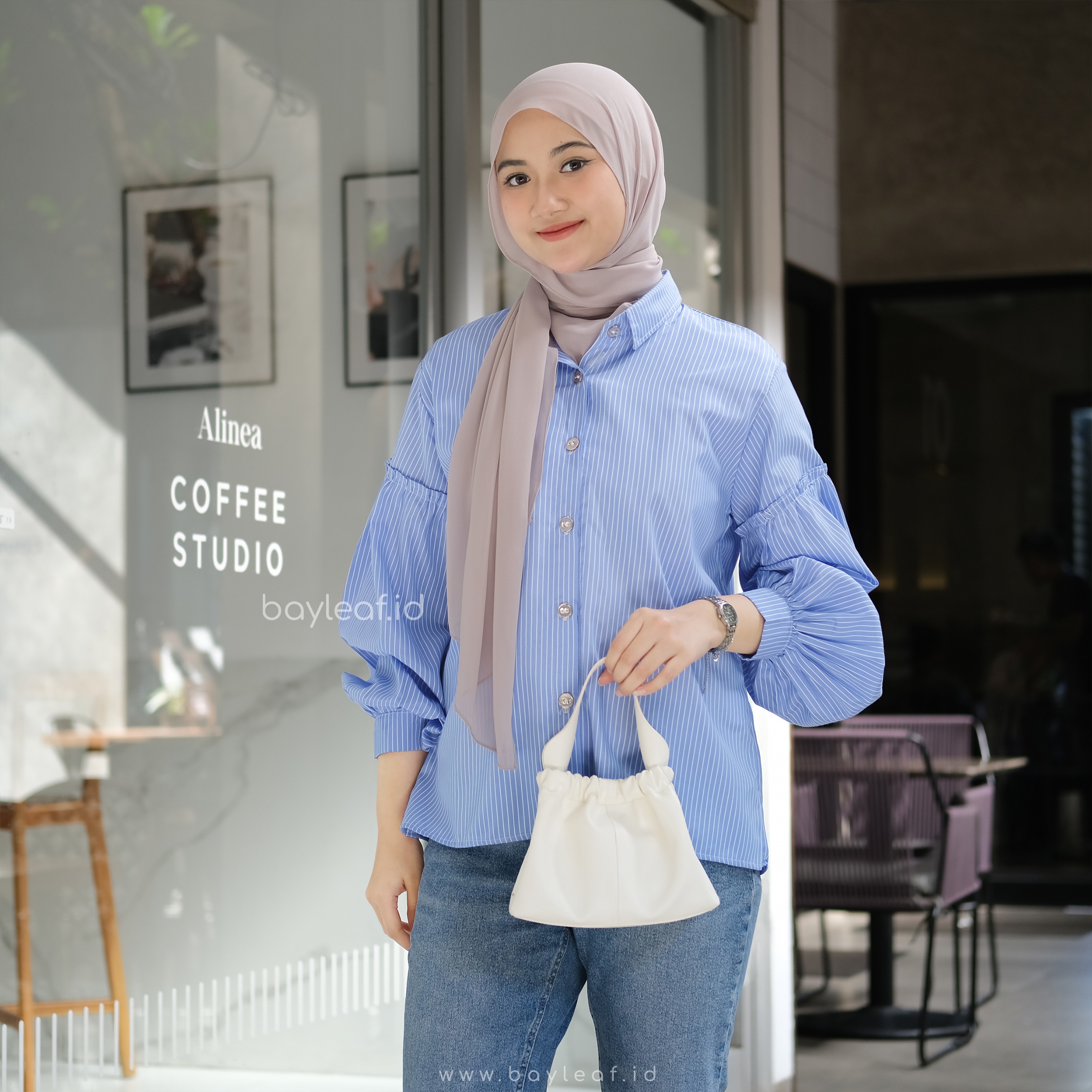 Trisia Ruffle Striped Shirt