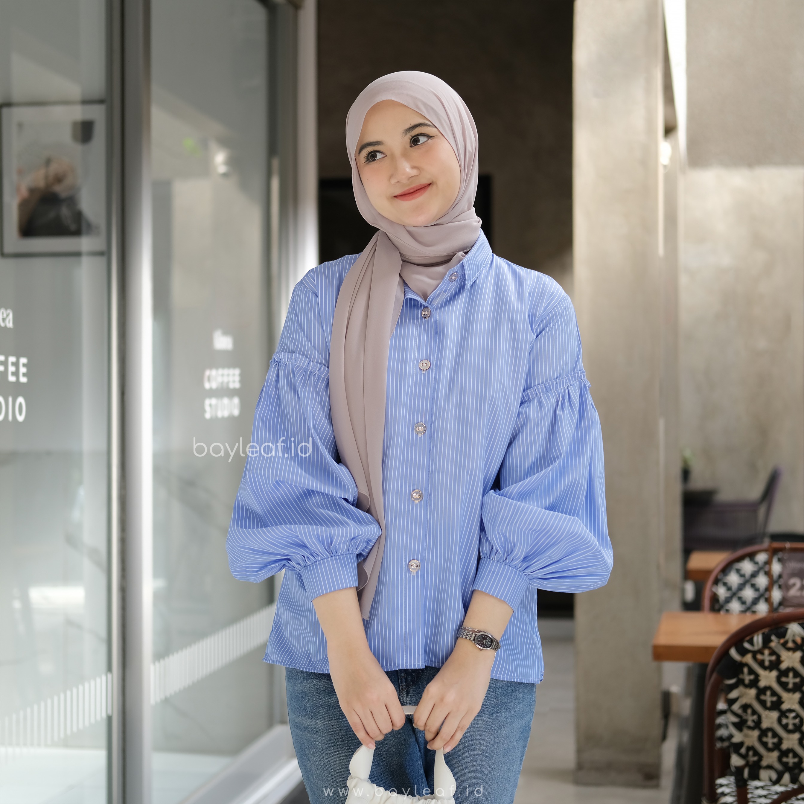 Trisia Ruffle Striped Shirt
