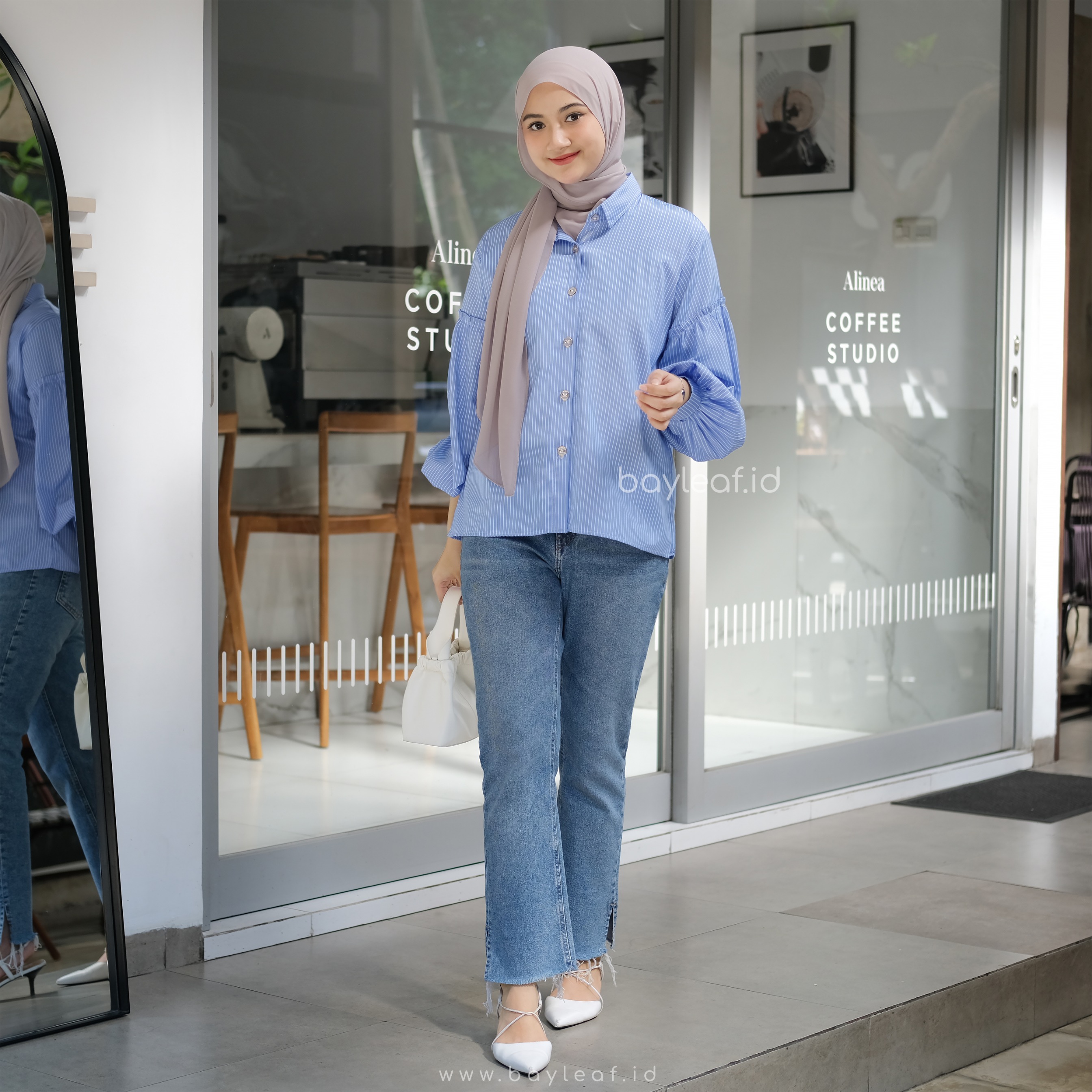 Trisia Ruffle Striped Shirt