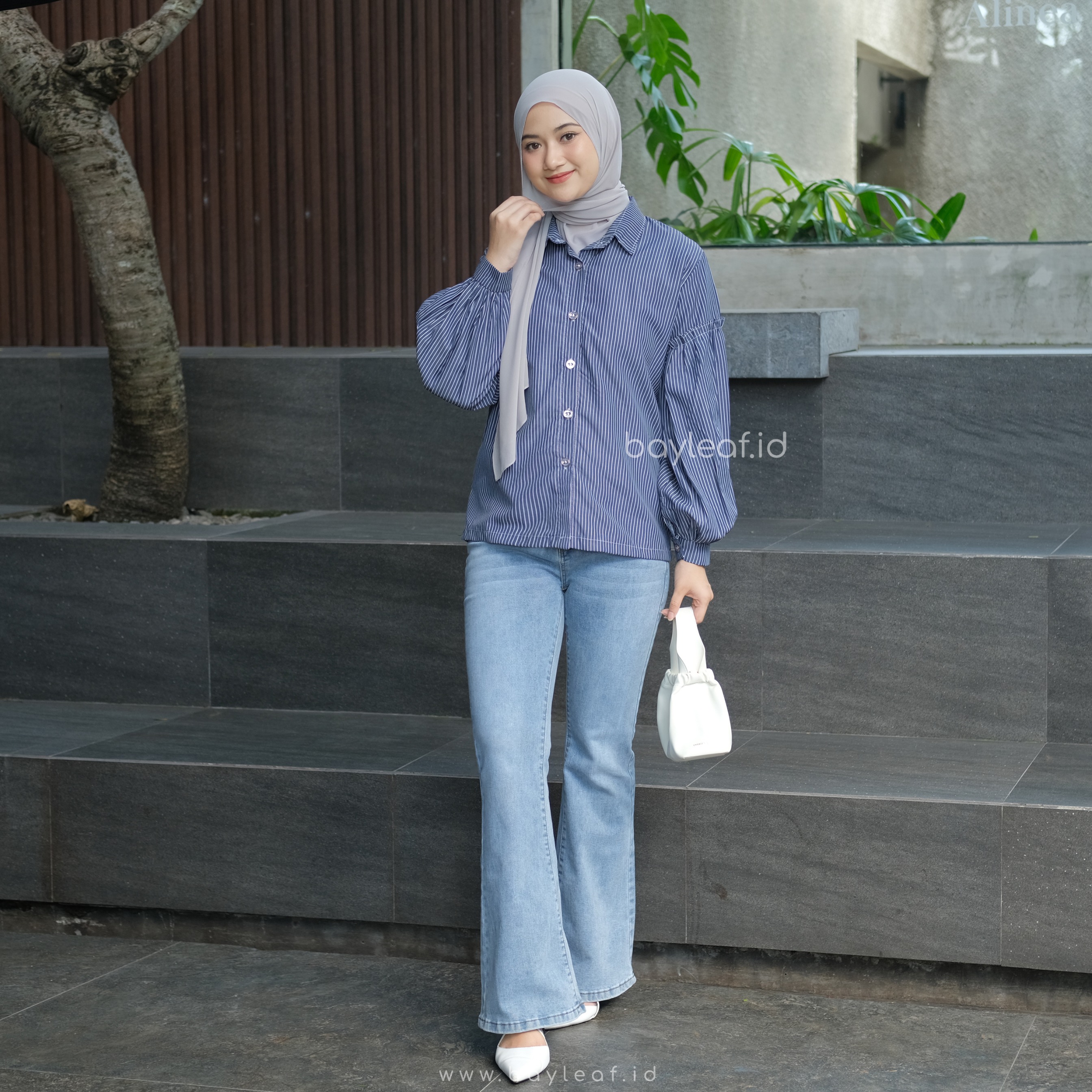 Trisia Ruffle Striped Shirt