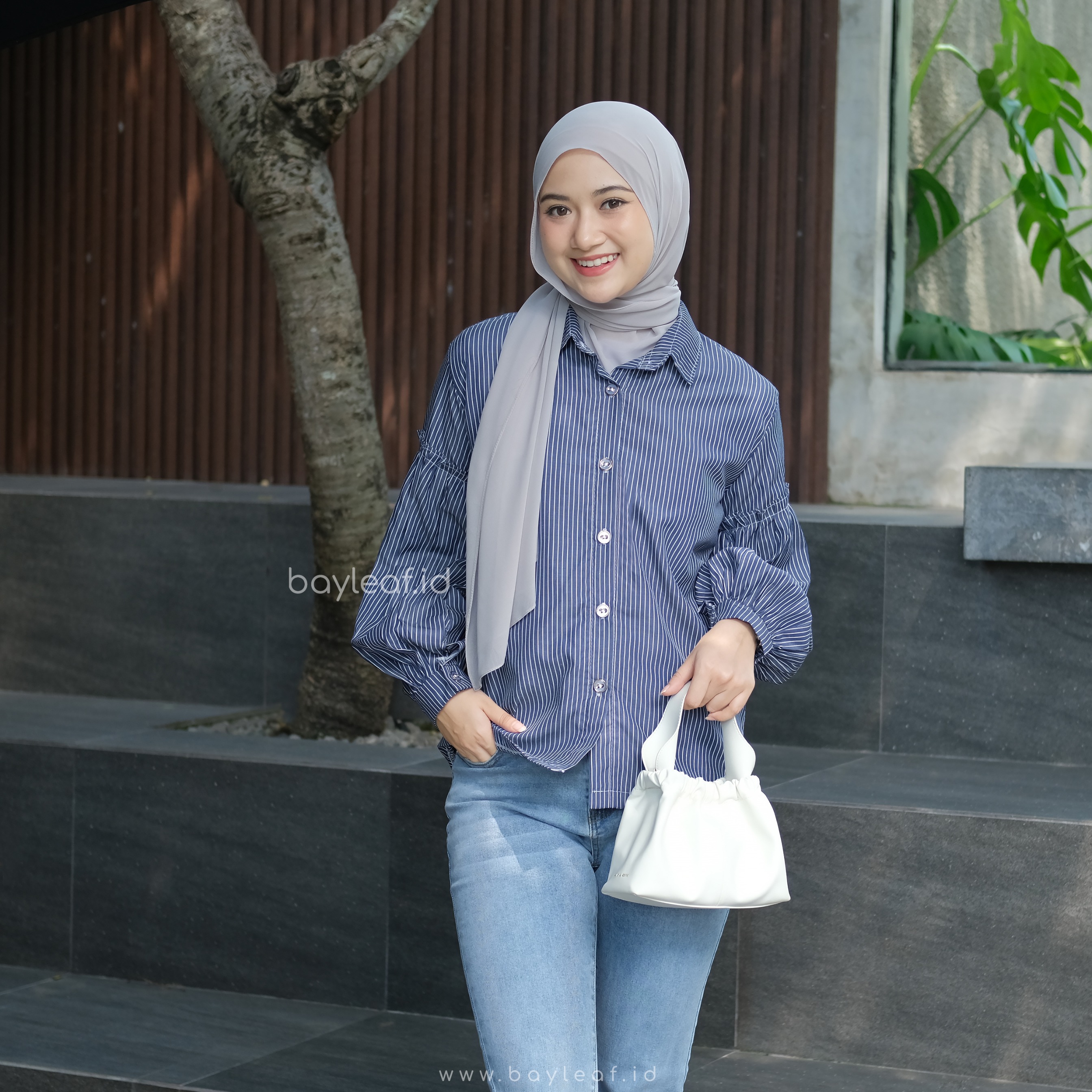 Trisia Ruffle Striped Shirt