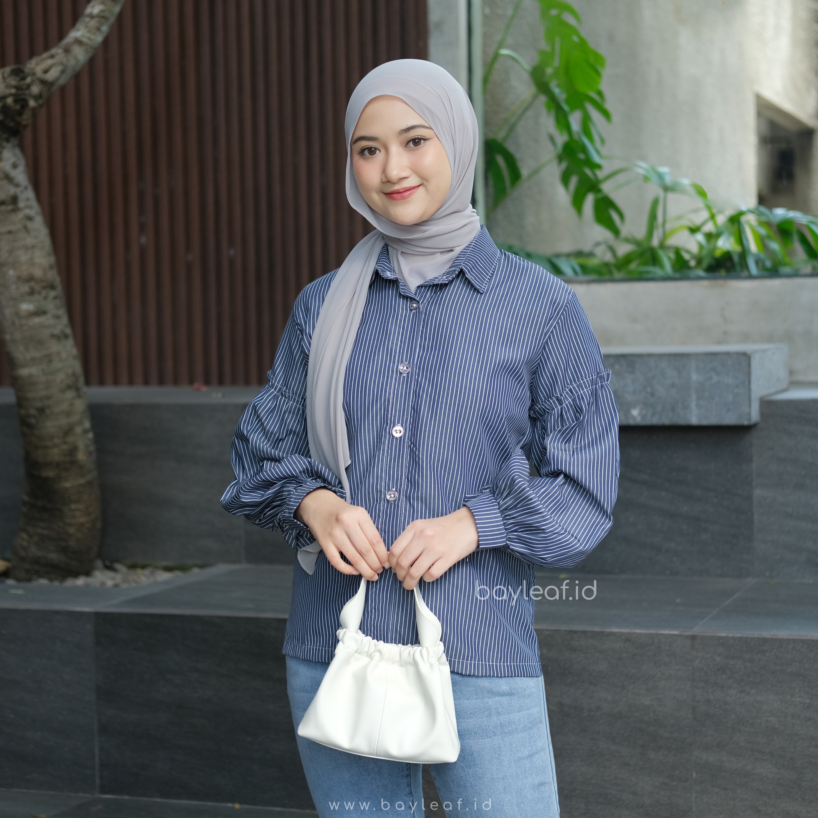 Trisia Ruffle Striped Shirt