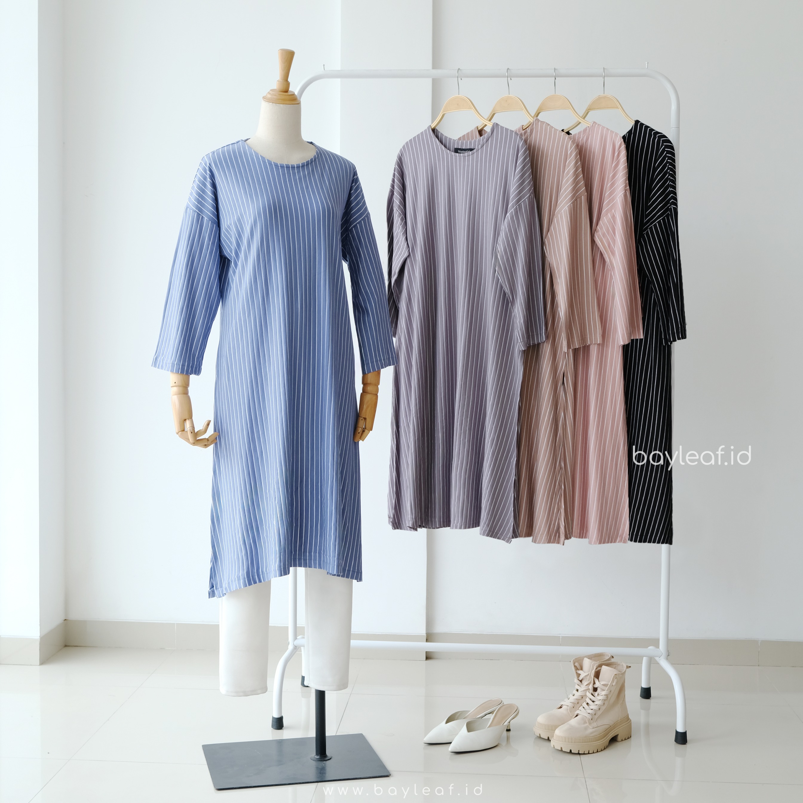 Amanda Tunik Stripe Desain Modis Tampil Elegan