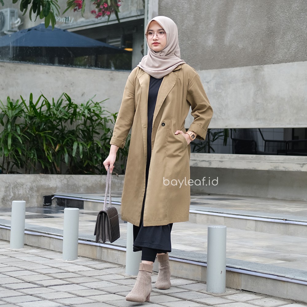 Rose Long Coat Material Soft Canvas